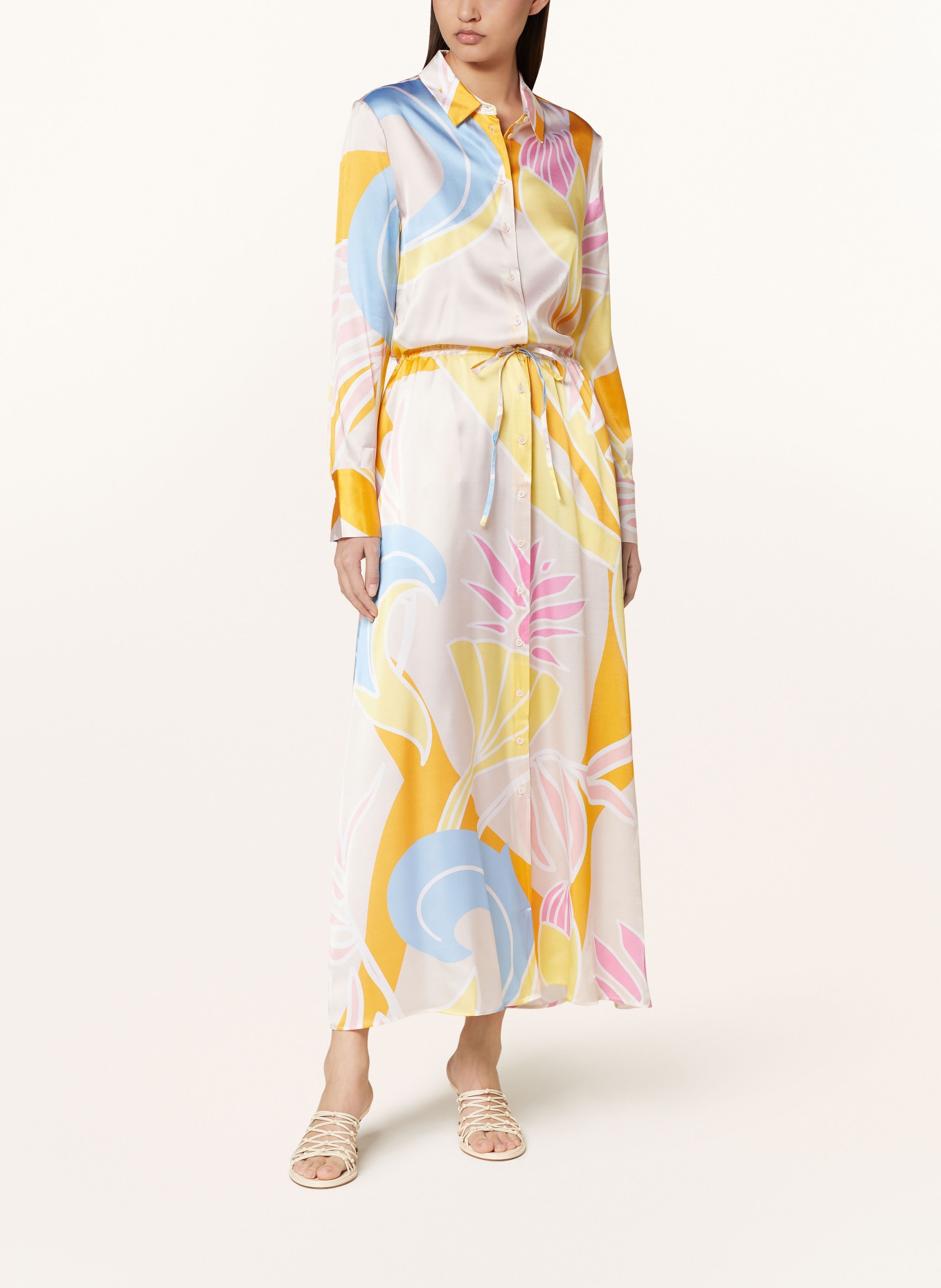 HERZEN'S ANGELEGENHEIT Shirt dress in silk, Color: CREAM/ PINK/ ORANGE (Image 2)