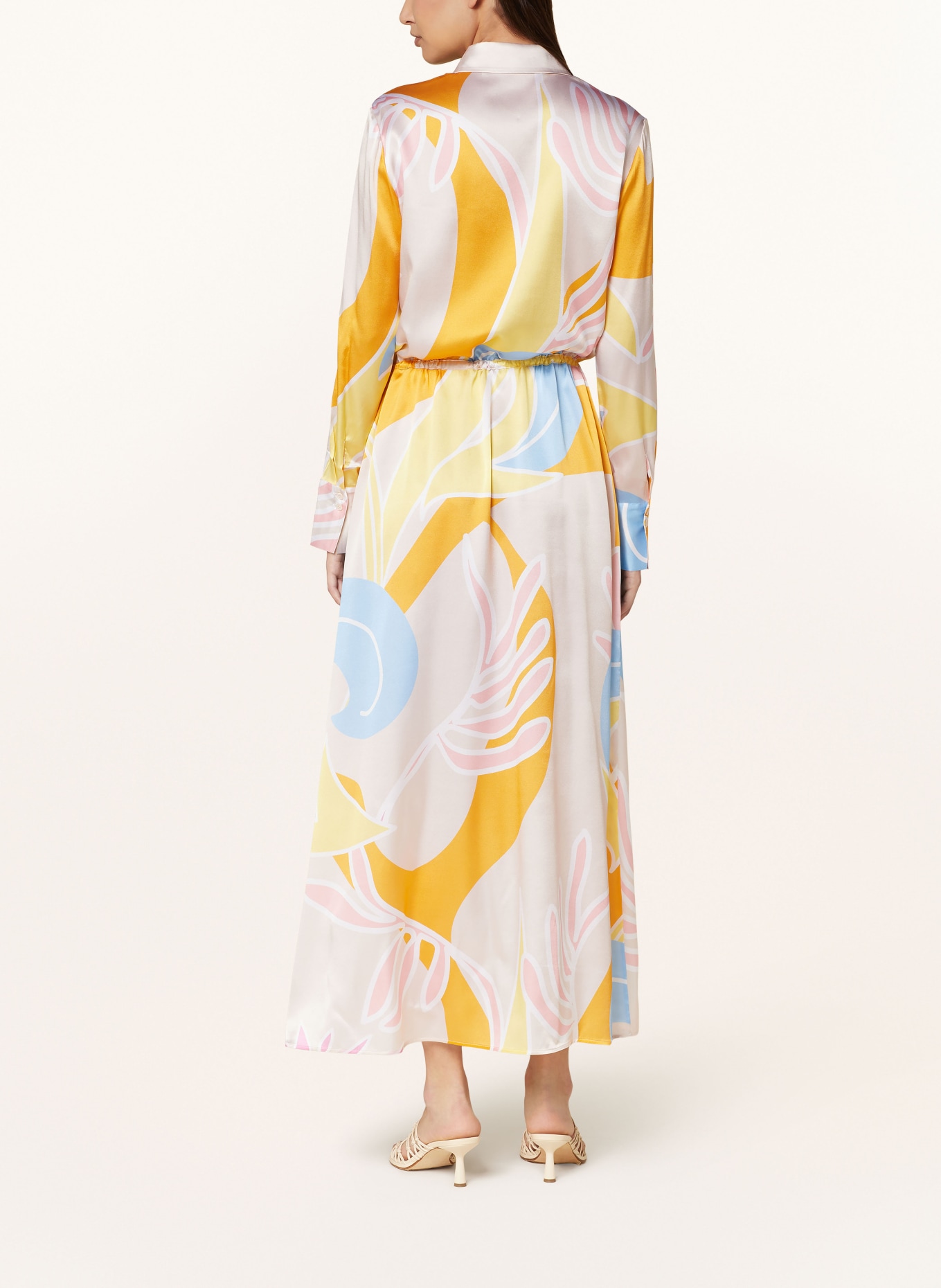 HERZEN'S ANGELEGENHEIT Shirt dress in silk, Color: CREAM/ PINK/ ORANGE (Image 3)