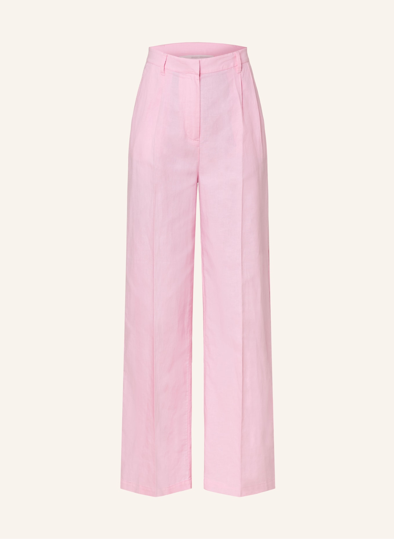 HERZEN'S ANGELEGENHEIT Wide leg trousers with linen, Color: PINK (Image 1)