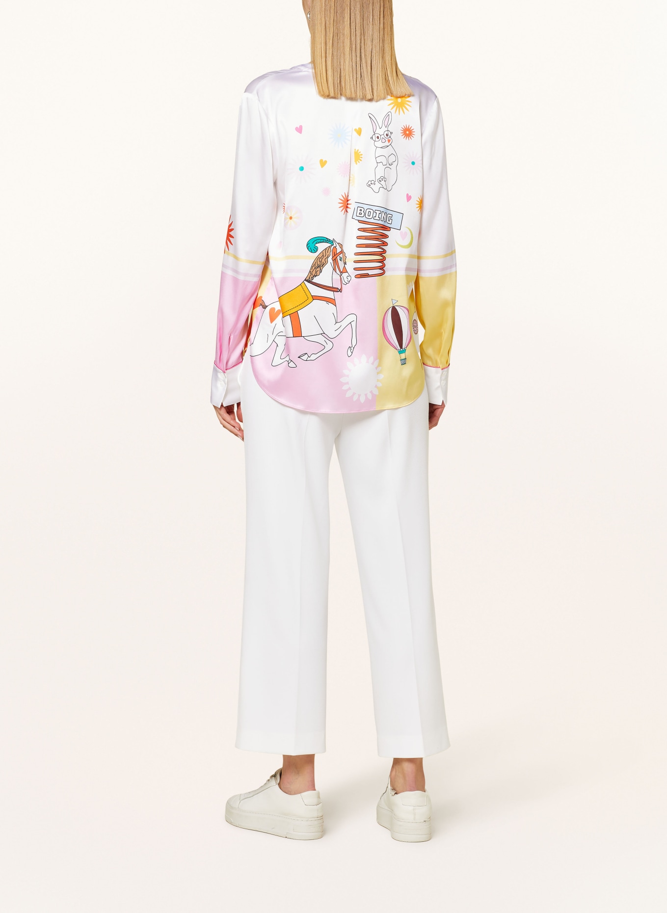 HERZEN'S ANGELEGENHEIT Shirt blouse in silk, Color: WHITE/ ORANGE/ LIGHT PURPLE (Image 3)