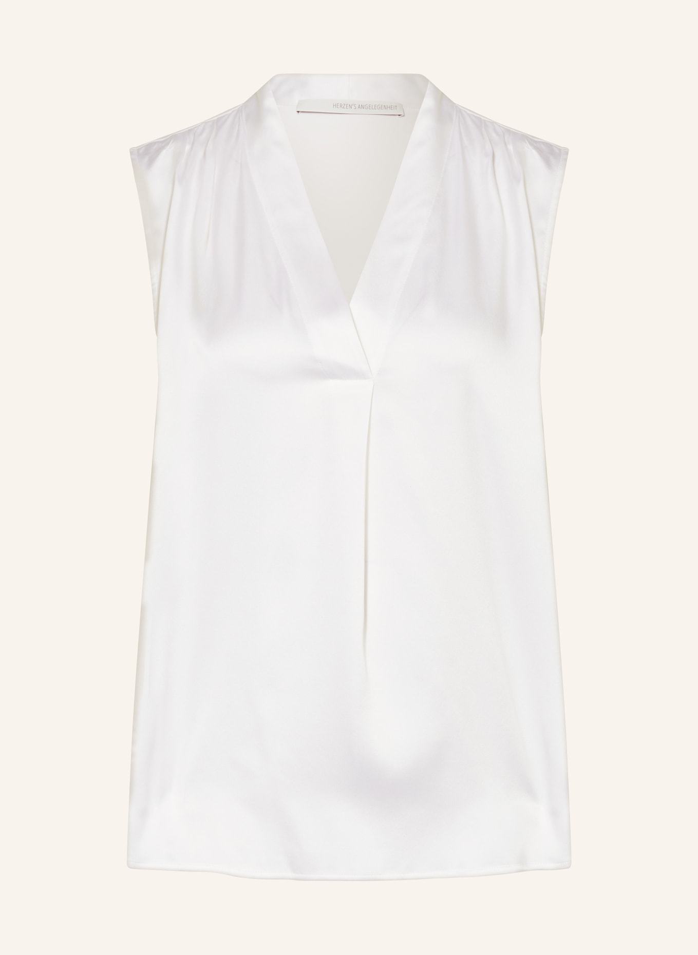 HERZEN'S ANGELEGENHEIT Blouse top made of silk, Color: WHITE (Image 1)
