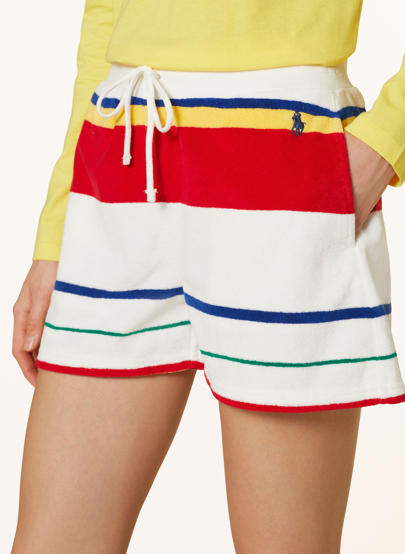 POLO RALPH LAUREN Terry cloth shorts, Color: WHITE/ RED/ DARK BLUE (Image 5)