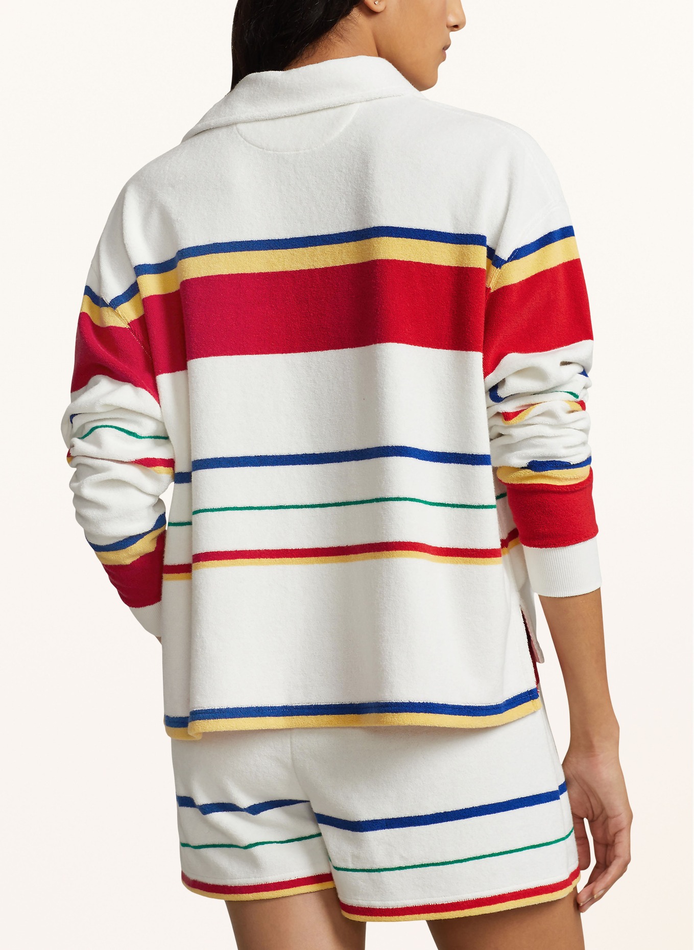 POLO RALPH LAUREN Frottee-Poloshirt, Farbe: WEISS/ ROT/ GELB (Bild 3)