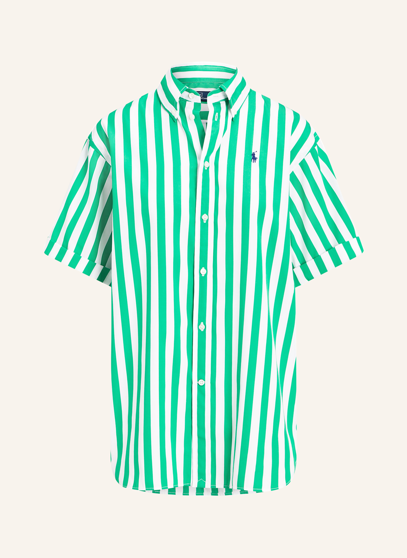 POLO RALPH LAUREN Shirt blouse, Color: GREEN/ WHITE (Image 1)