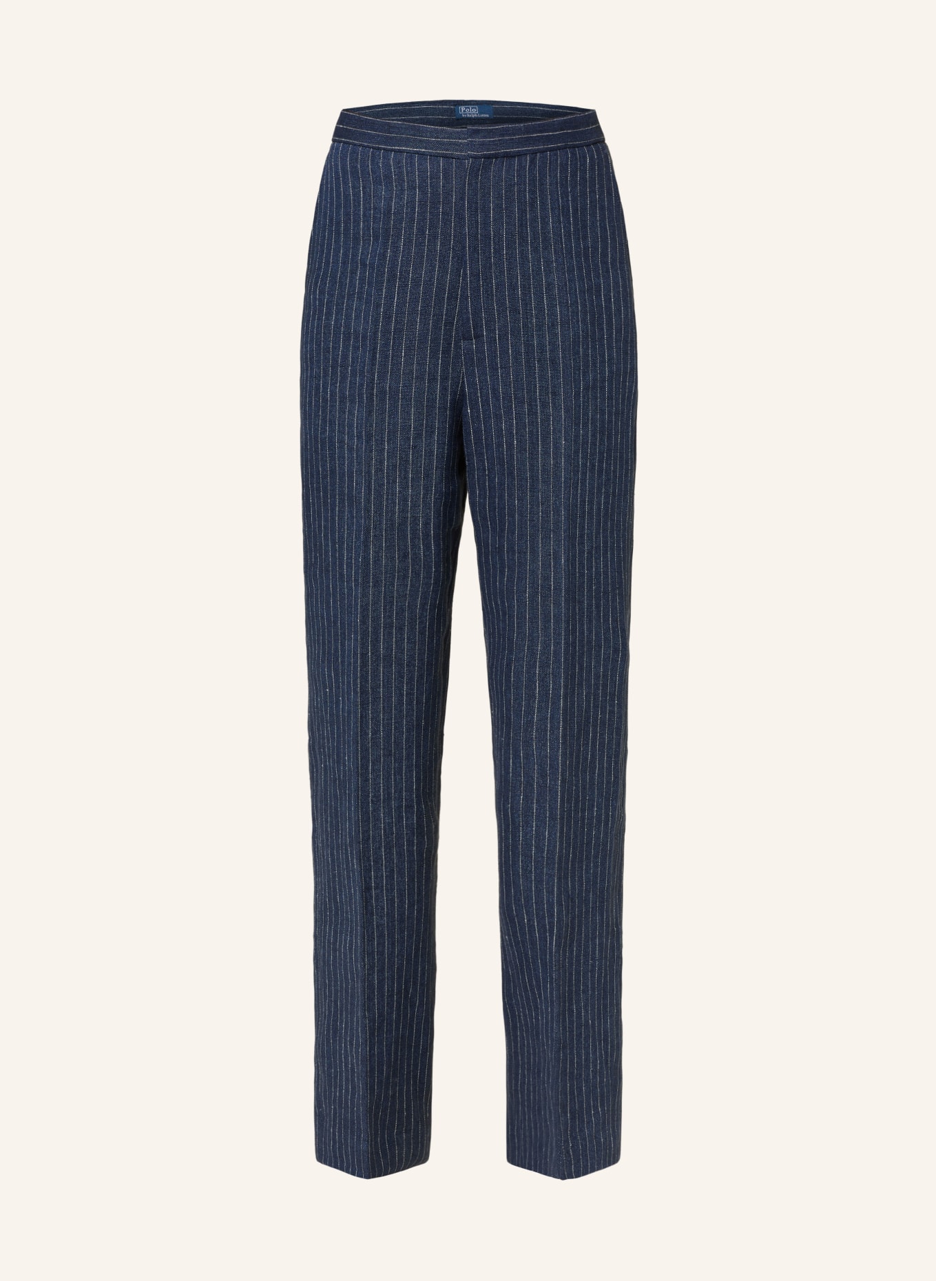 POLO RALPH LAUREN Linen trousers, Color: DARK BLUE/ CREAM (Image 1)