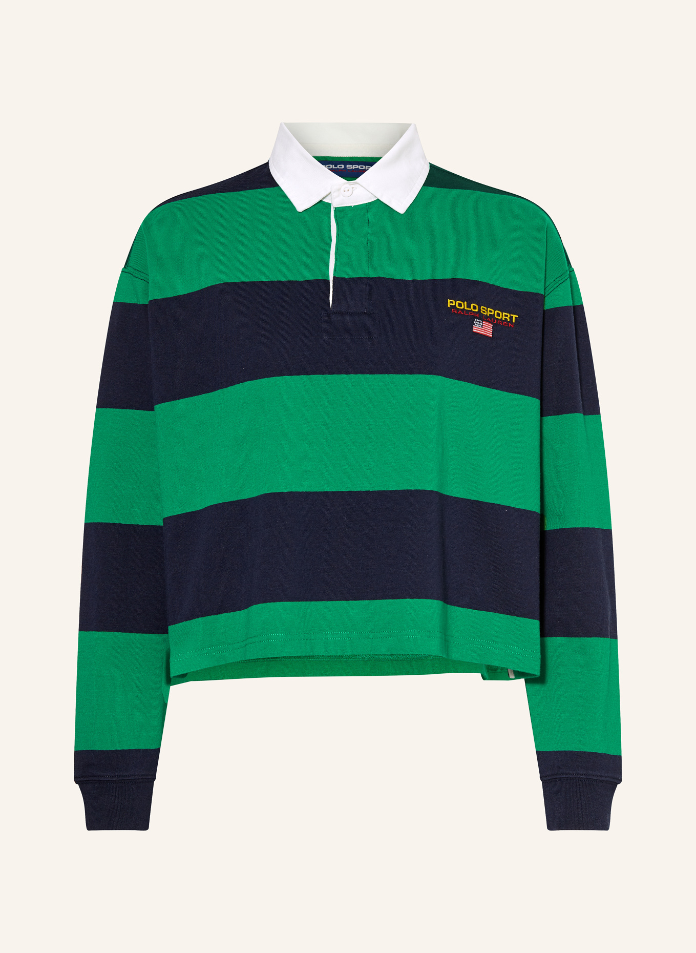 POLO SPORT Jersey-Poloshirt, Farbe: DUNKELBLAU/ GRÜN (Bild 1)