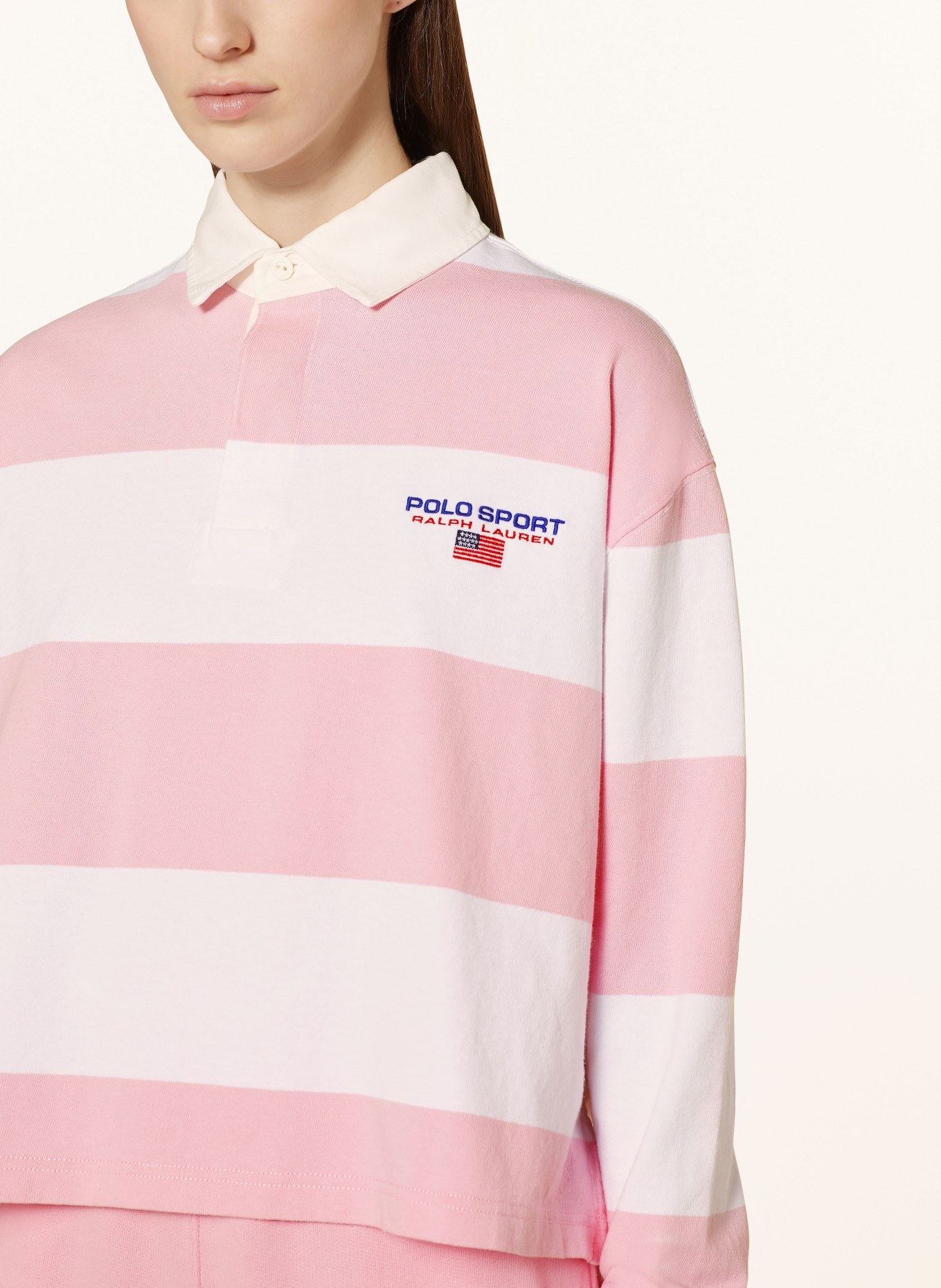 POLO SPORT Jersey-Poloshirt, Farbe: ROSA/ WEISS (Bild 4)