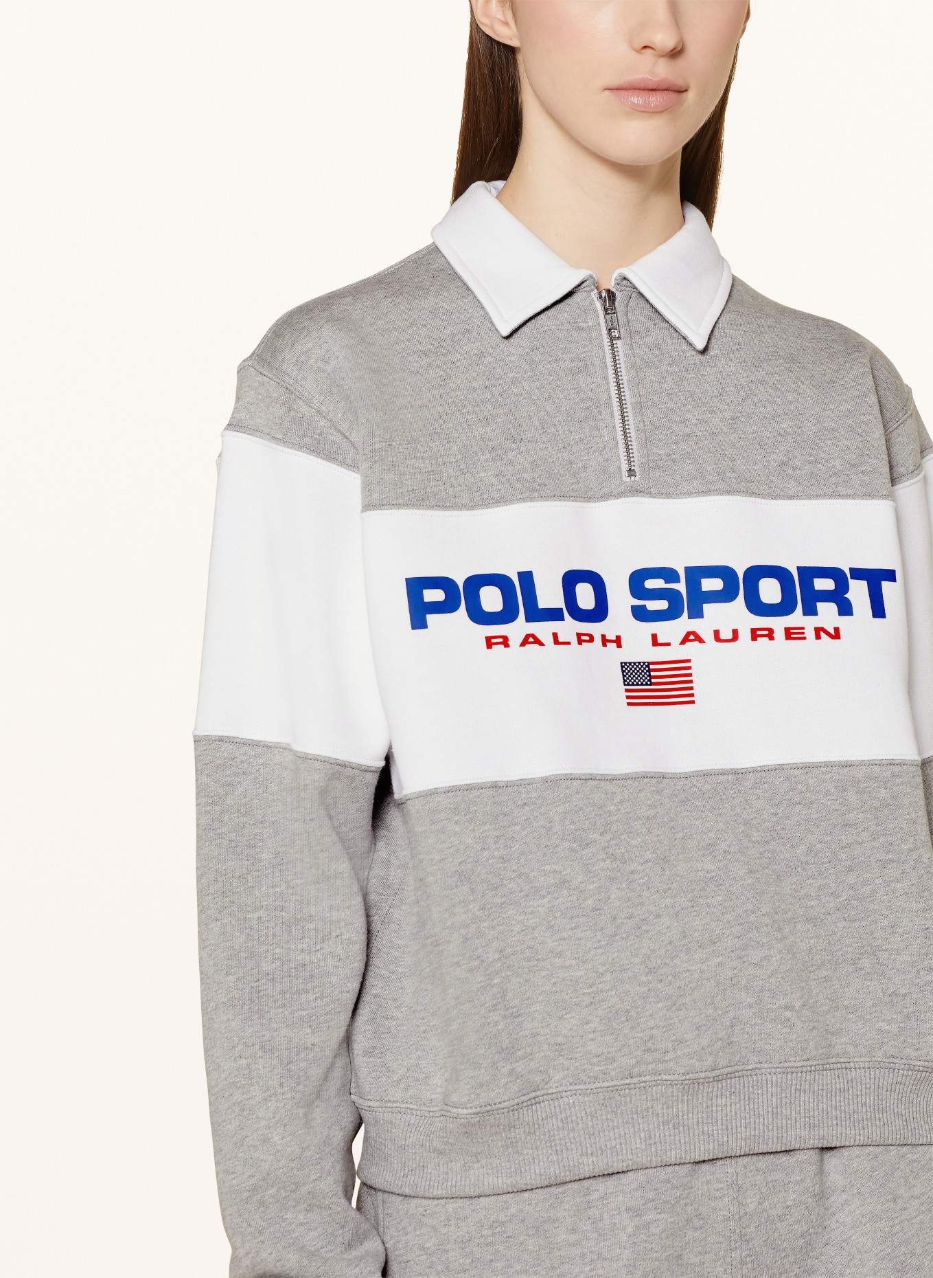 POLO SPORT Sweatshirt, Color: GRAY/ WHITE (Image 4)