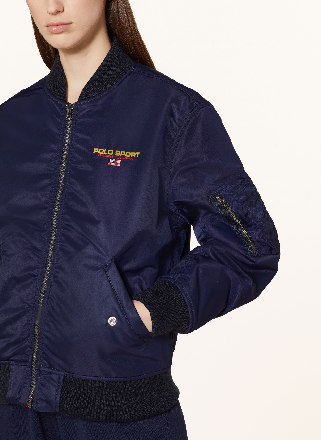 POLO SPORT Reversible bomber jacket, Color: DARK BLUE/ RED (Image 5)