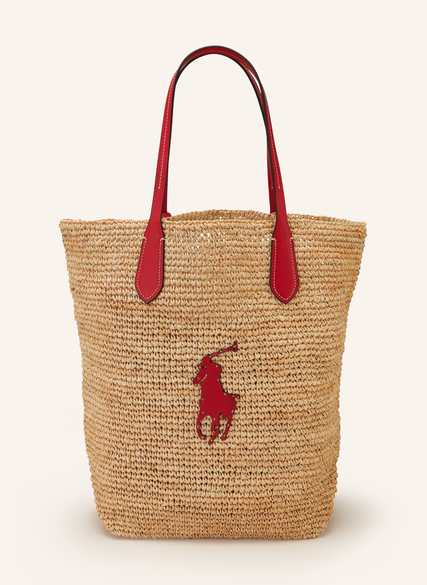 POLO RALPH LAUREN Shopper with pouch, Color: LIGHT BROWN/ RED (Image 1)
