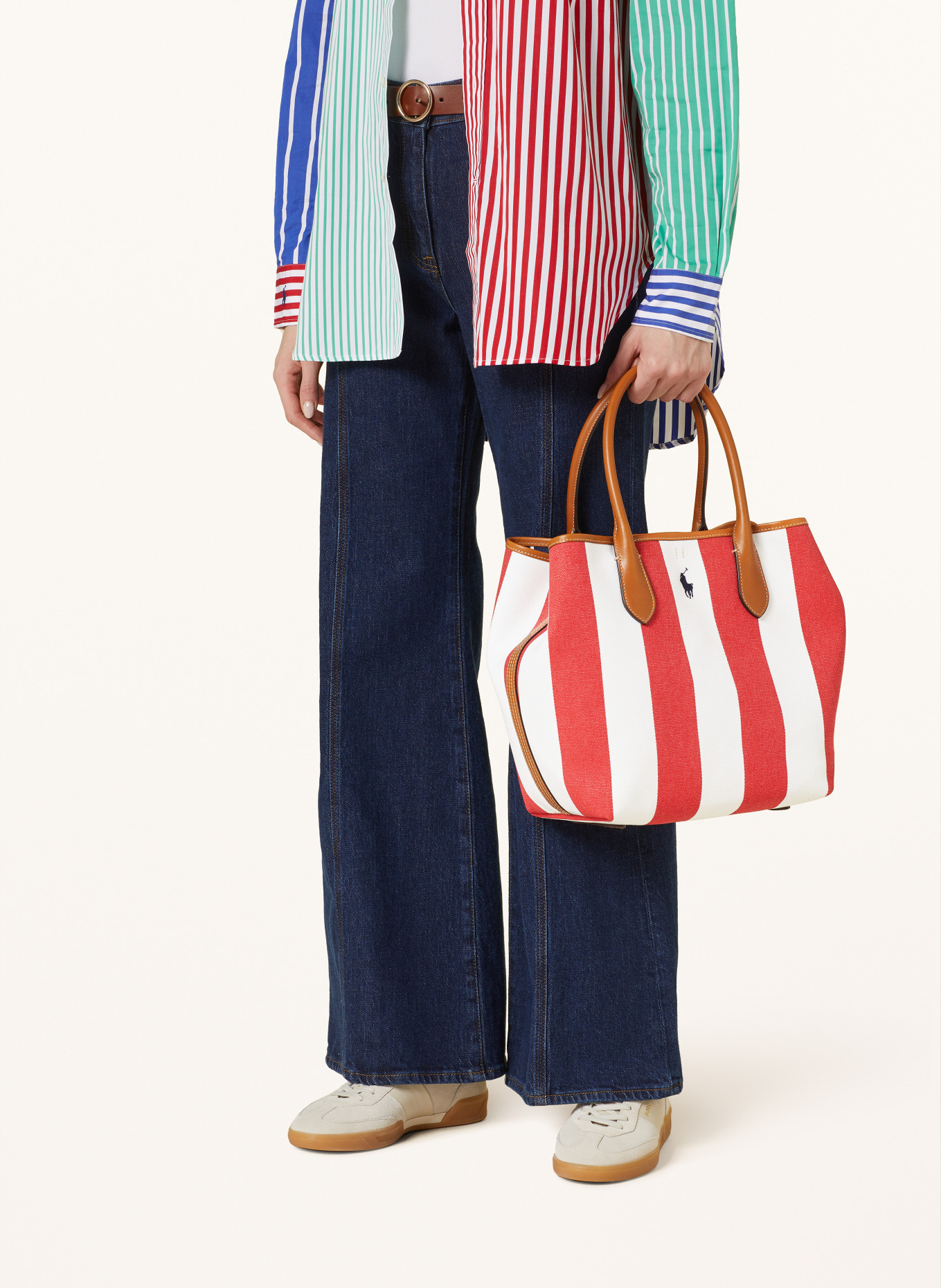 POLO RALPH LAUREN Shopper, Color: RED/ WHITE/ COGNAC (Image 4)