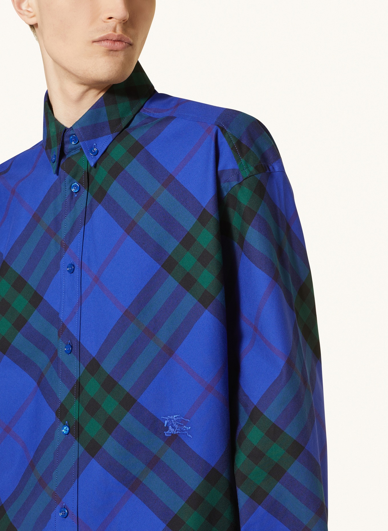 BURBERRY Shirt comfort fit, Color: BLUE/ GREEN (Image 4)