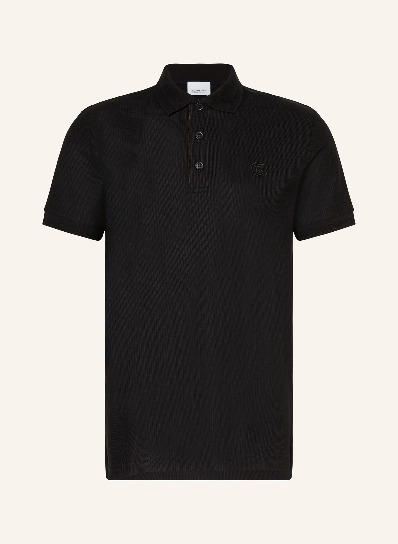 BURBERRY Piqué polo shirt EDDIE, Color: BLACK (Image 1)