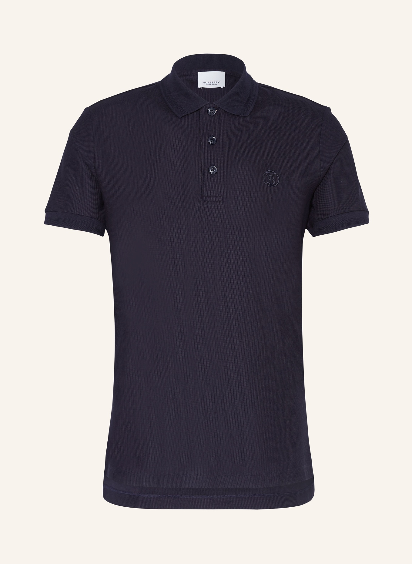 BURBERRY Piqué-Poloshirt EDDIE Slim Fit, Farbe: DUNKELBLAU (Bild 1)