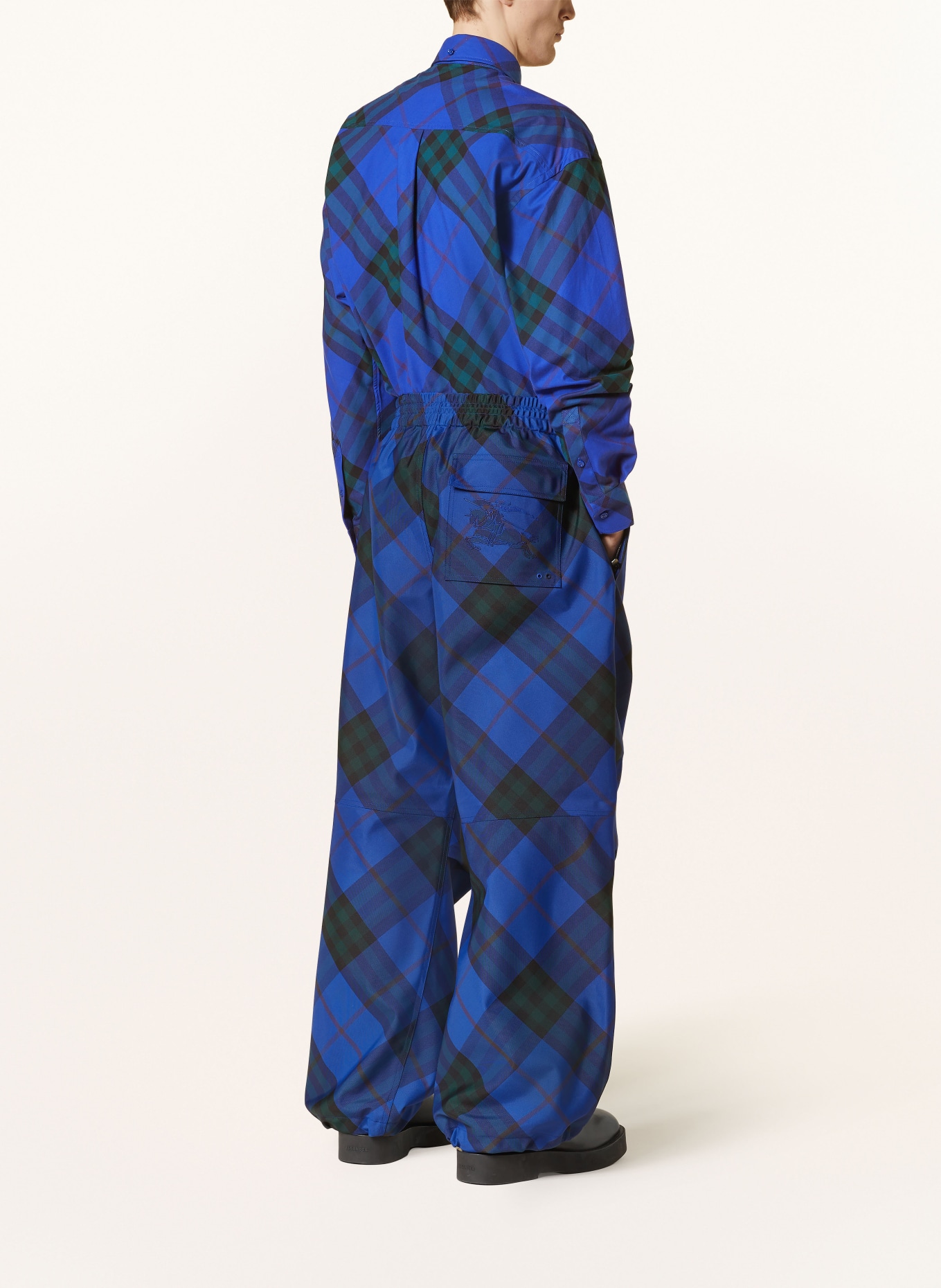 BURBERRY Track pants, Color: BLUE/ DARK GREEN (Image 3)