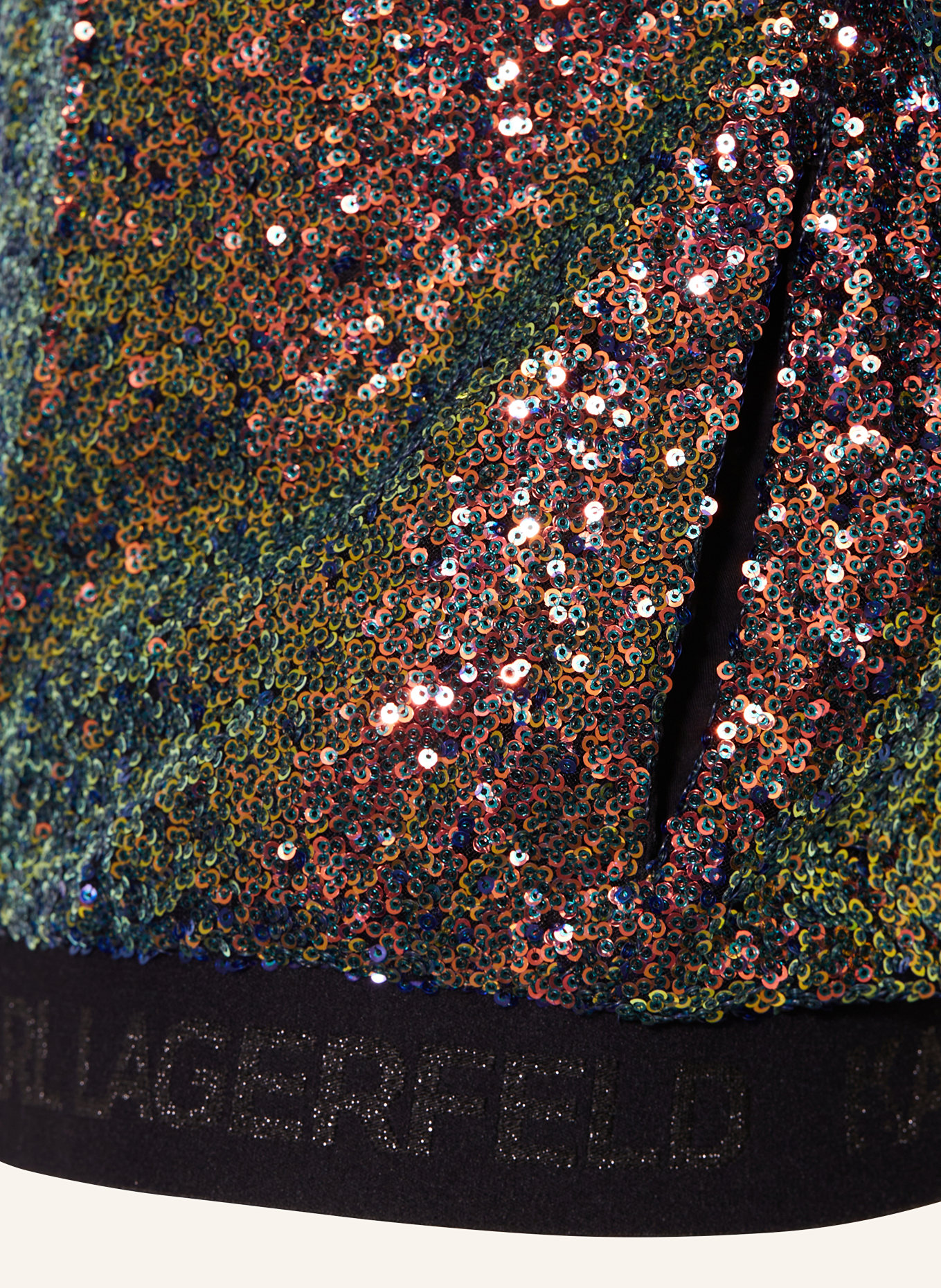 KARL LAGERFELD KIDS Kurtka w stylu college z cekinami, Kolor: ZIELONY/ CZERWONY (Obrazek 3)