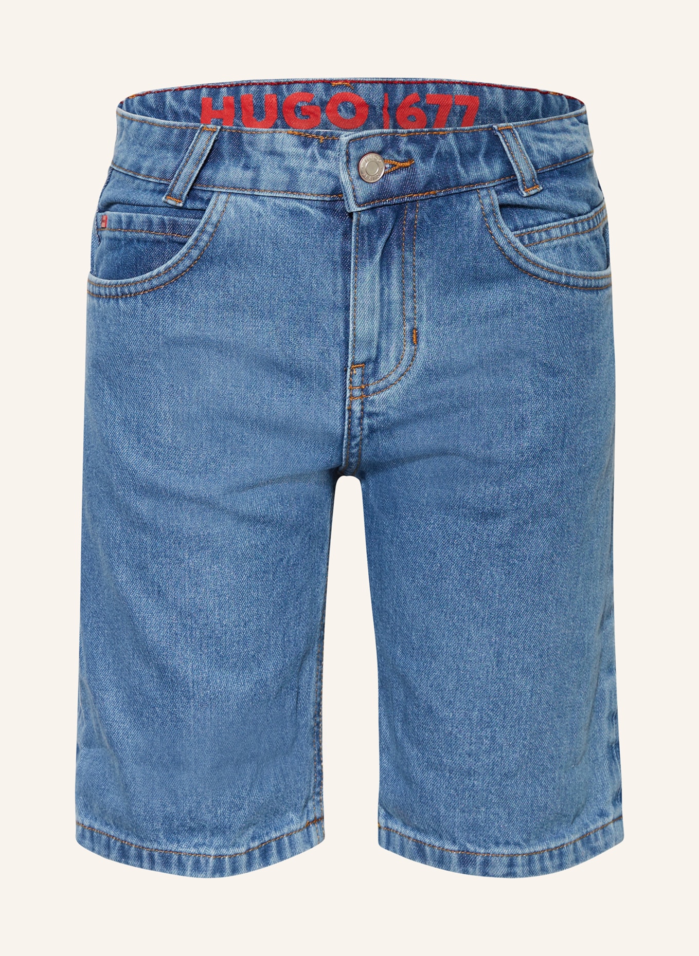 HUGO Szorty jeansowe 677 regular fit, Kolor: Z74 bleich wächst (Obrazek 1)