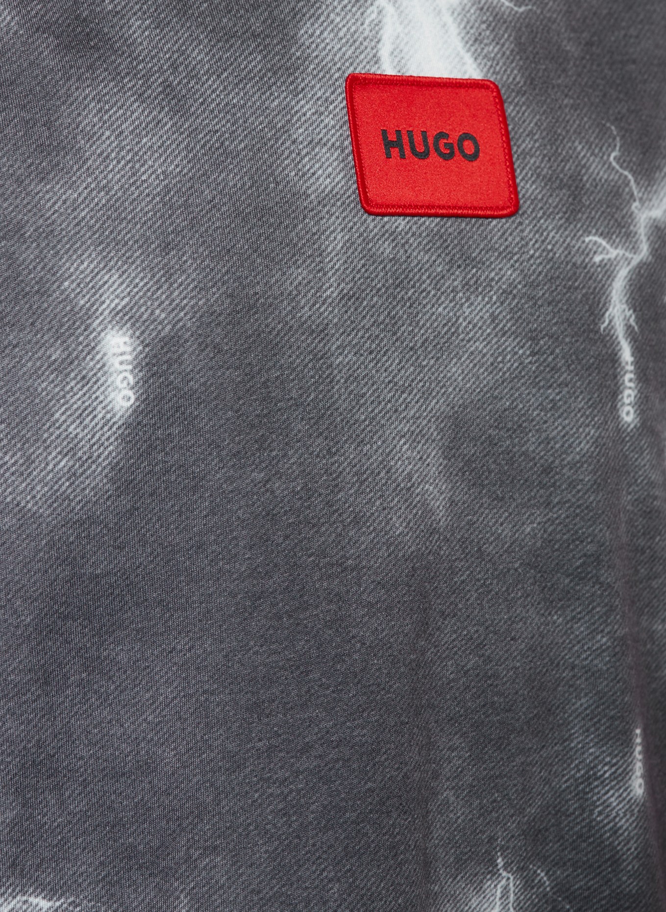 HUGO T-shirt WETTER, Kolor: CZIEMNOSZARY/ BIAŁY (Obrazek 3)