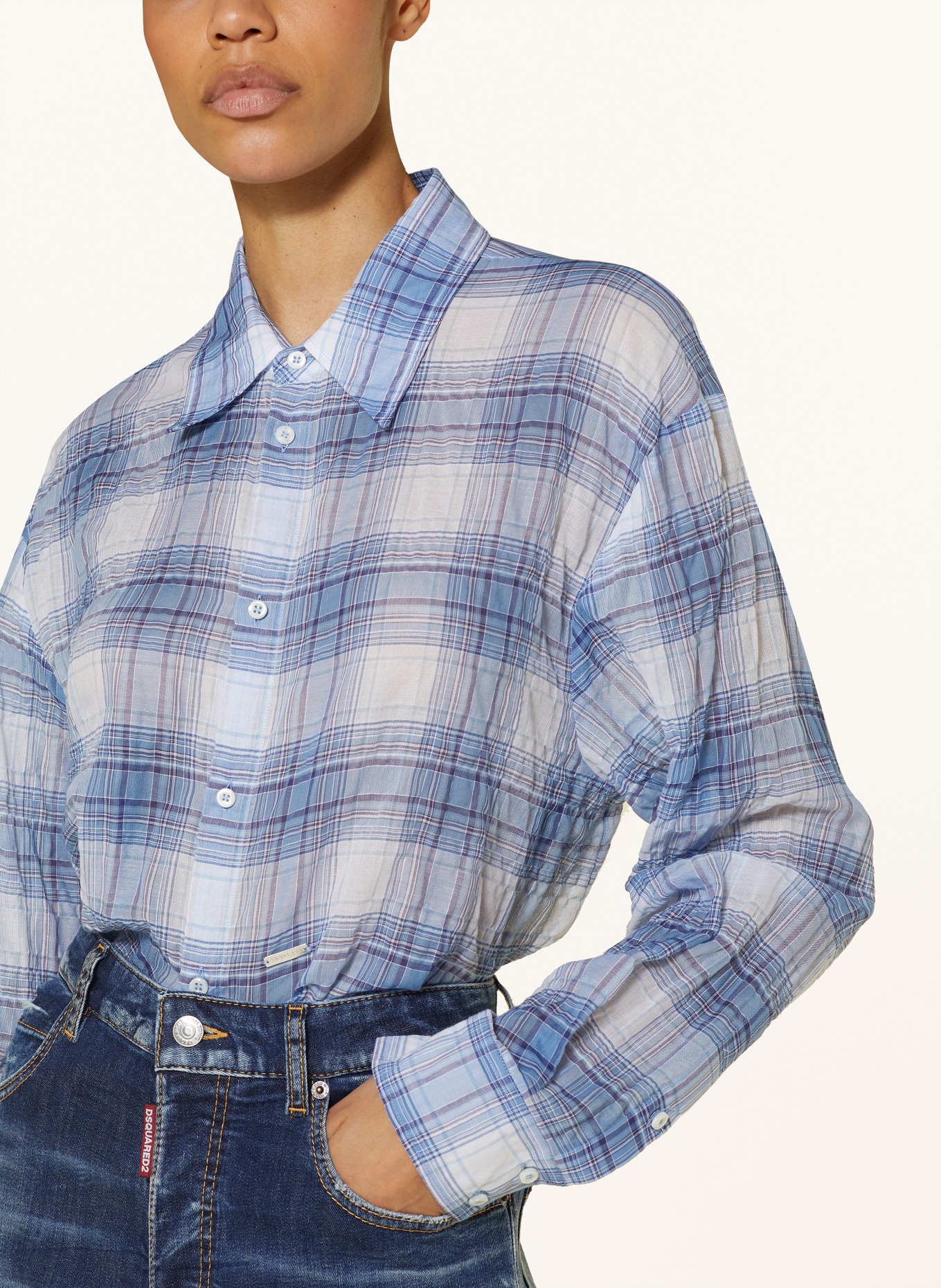DSQUARED2 Shirt blouse, Color: BLUE/ WHITE (Image 4)