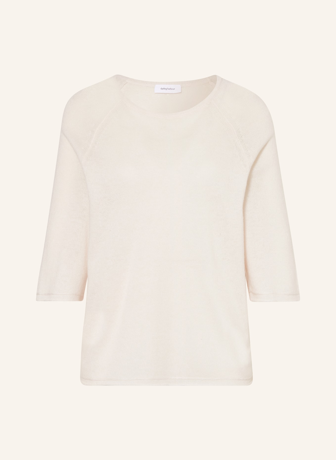 darling harbour Sweater with cashmere and 3/4 sleeves, Color: CREAM (Image 1)