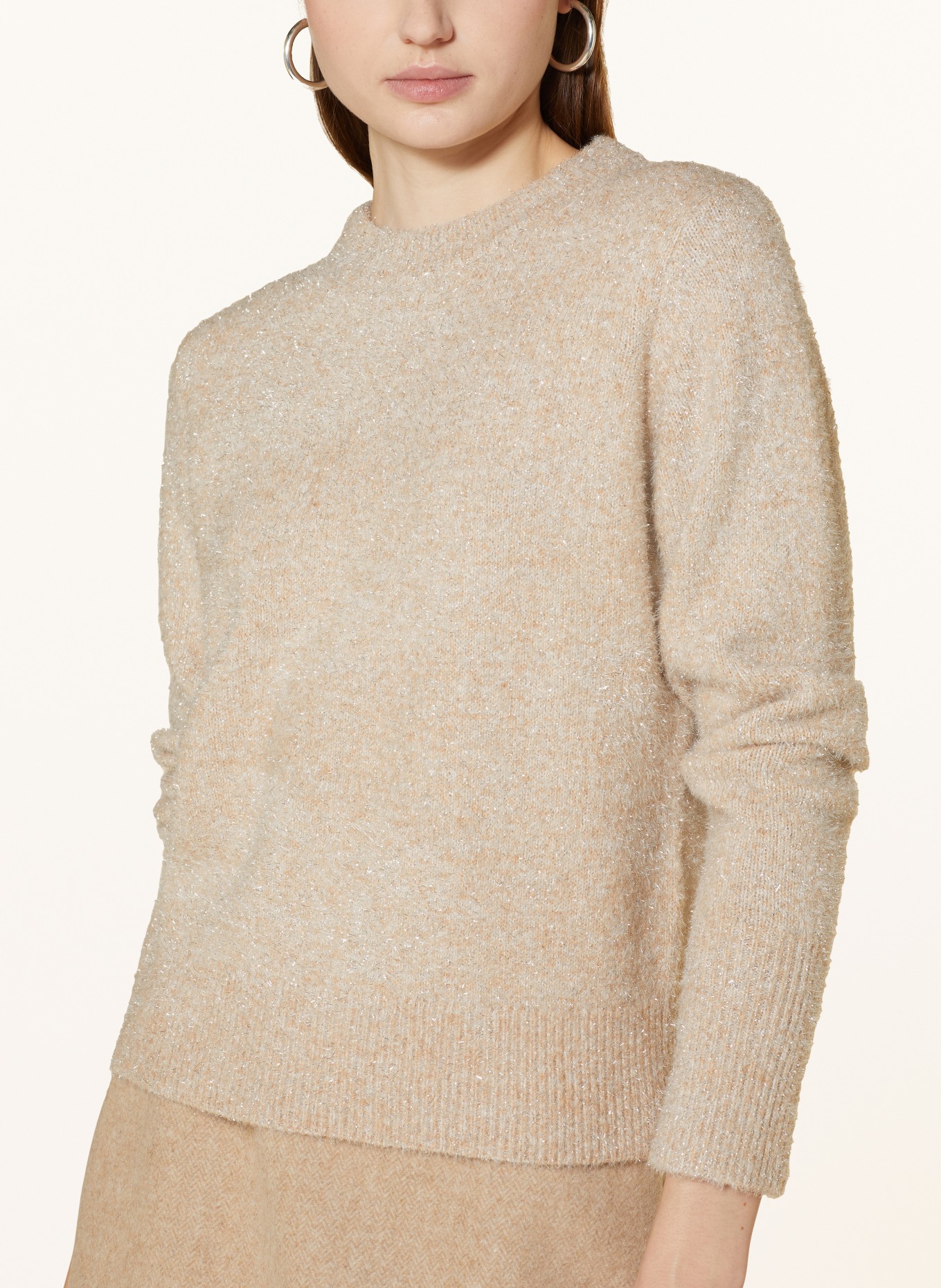 OPUS Sweter PLAMETTA z błyszczącą przędzą, Kolor: KREMOWY/ SREBRNY (Obrazek 4)