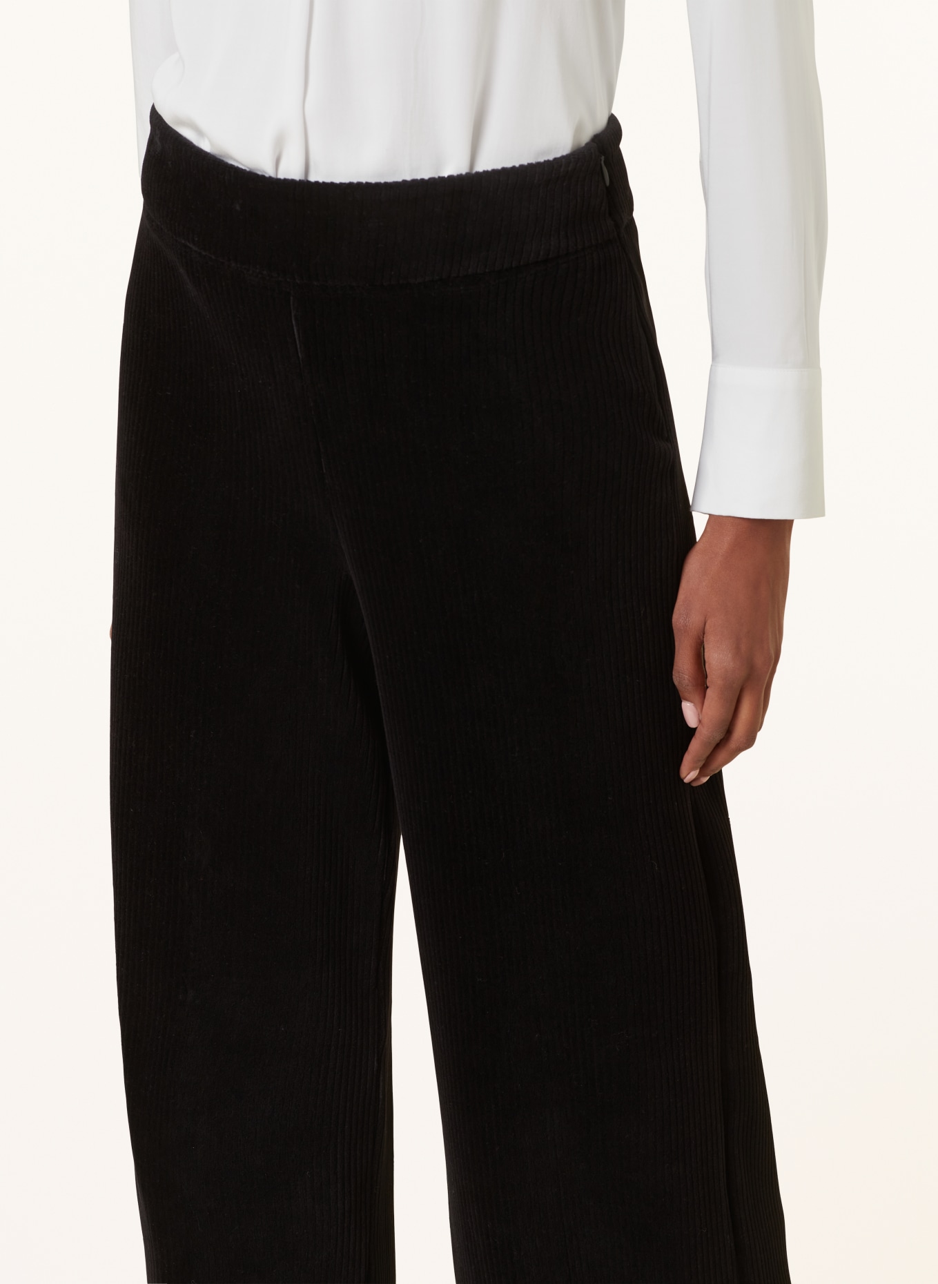 OPUS Wide leg trousers MOHNI made of corduroy, Color: BLACK (Image 4)