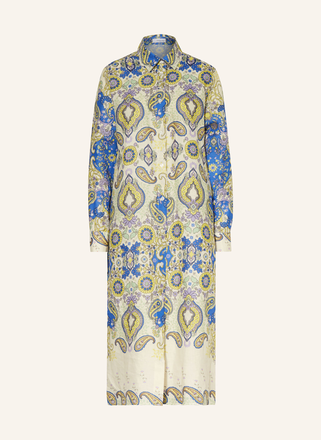 rossana diva Shirt dress KELLY made of linen, Color: WHITE/ BLUE/ YELLOW (Image 1)