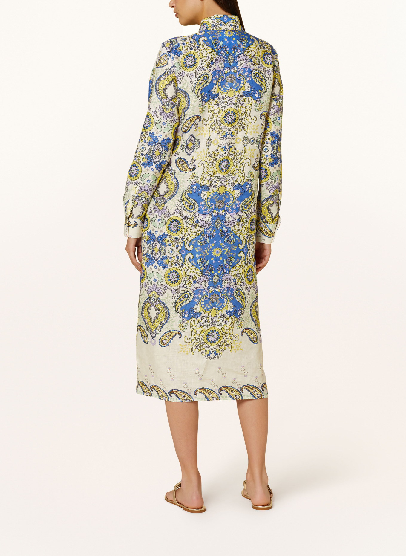 rossana diva Shirt dress KELLY made of linen, Color: WHITE/ BLUE/ YELLOW (Image 3)