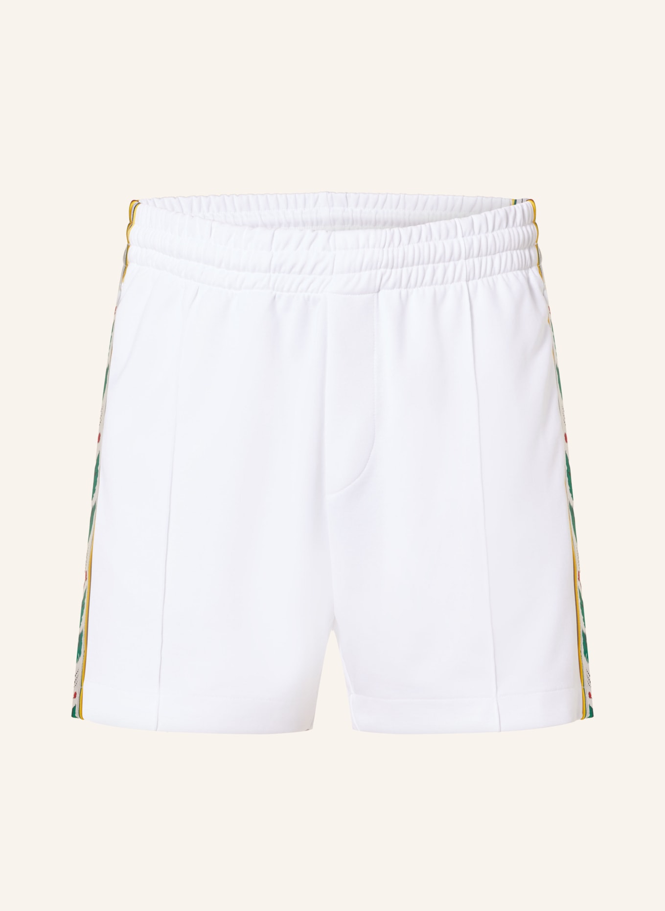 Casablanca Jersey shorts with tuxedo stripes, Color: WHITE (Image 1)