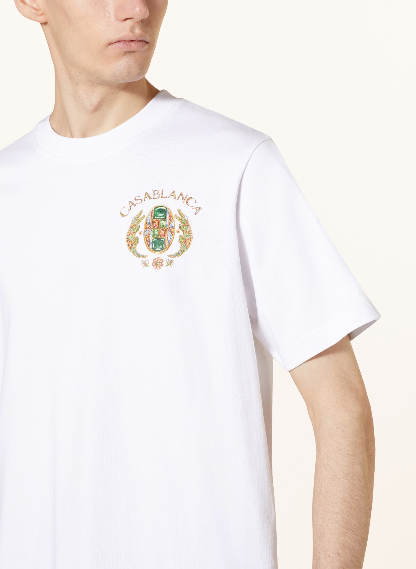 Casablanca T-Shirt JOYAUX D'AFRIQUE, Farbe: WEISS/ DUNKELGELB (Bild 4)