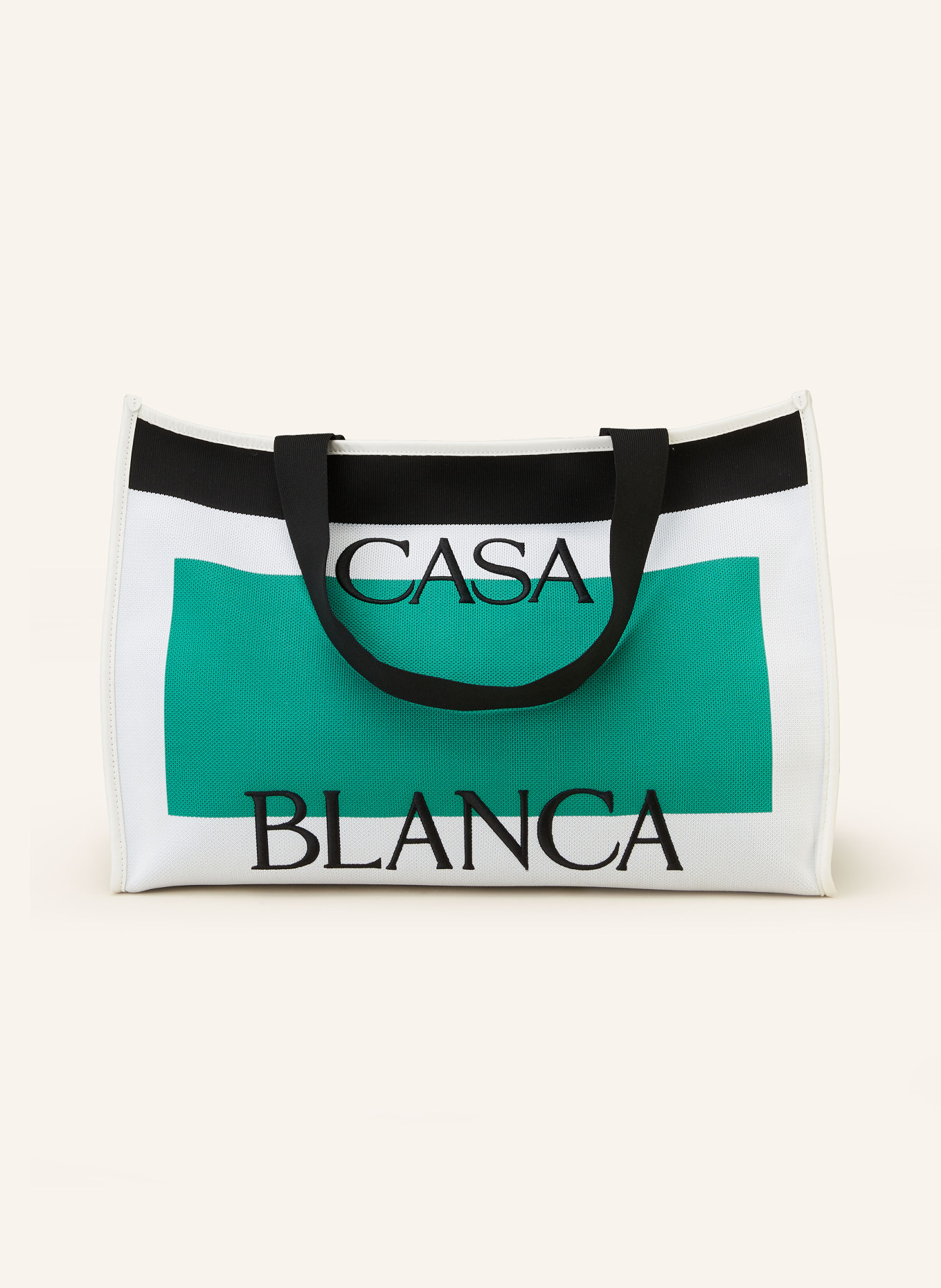 Casablanca Shopper, Color: WHITE/ GREEN/ BLACK (Image 1)