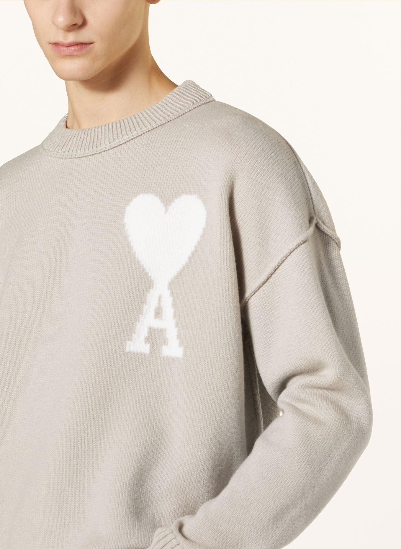 AMI PARIS Sweater, Color: BEIGE/ WHITE (Image 4)