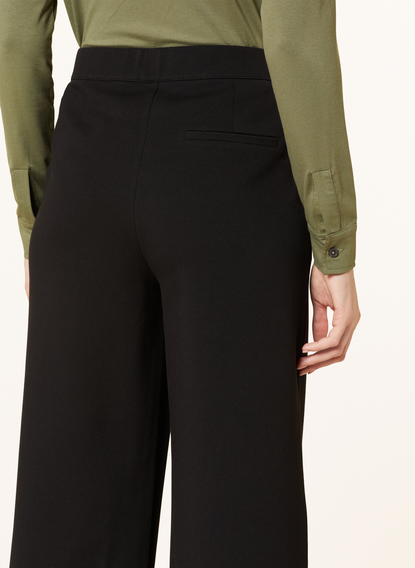 Marc O'Polo Wide leg trousers made of jersey, Color: BLACK (Image 5)