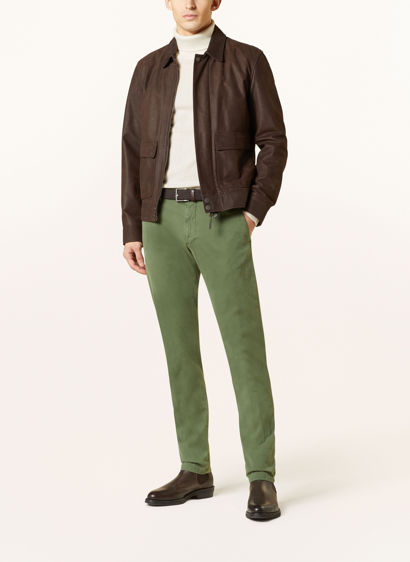 windsor. Cord chinos extra slim fit, Color: GREEN (Image 2)