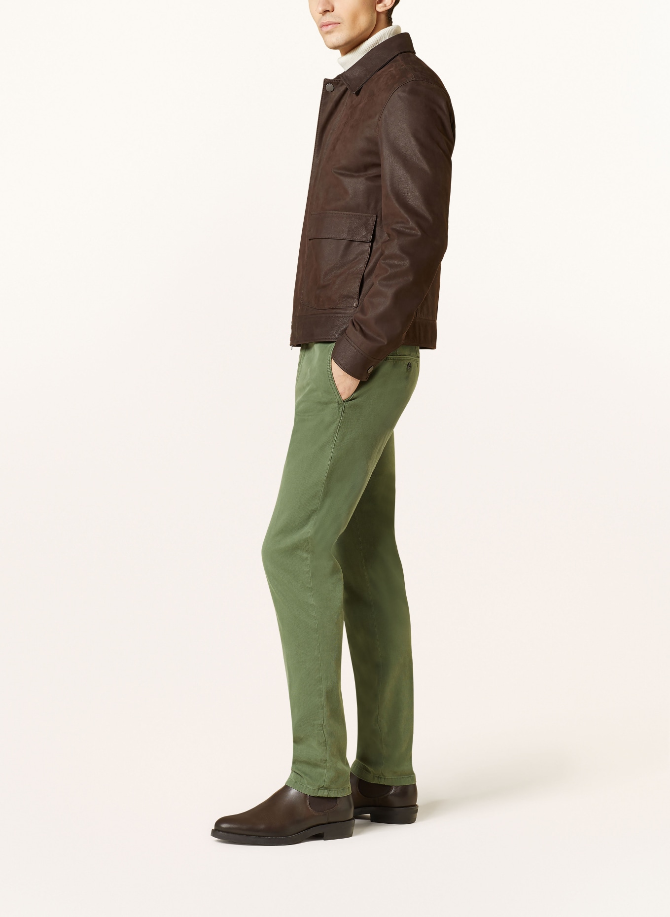 windsor. Cord chinos extra slim fit, Color: GREEN (Image 4)