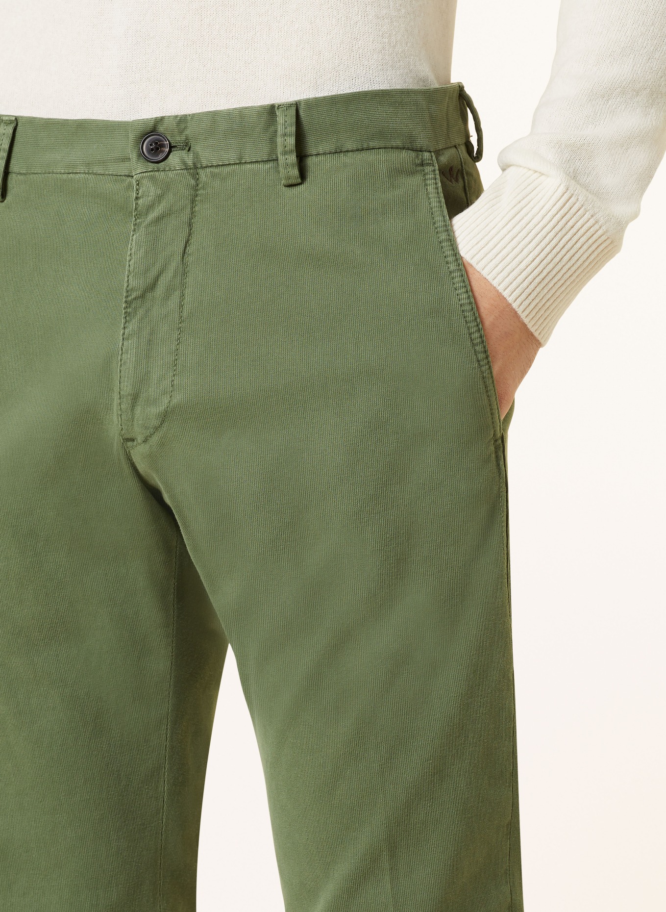 windsor. Cord chinos extra slim fit, Color: GREEN (Image 5)