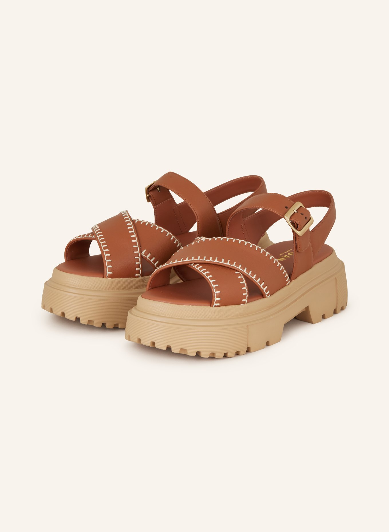 HOGAN Platform sandals, Color: BROWN (Image 1)