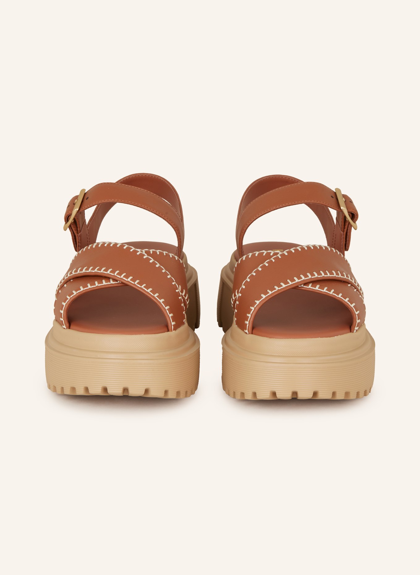HOGAN Platform sandals, Color: BROWN (Image 3)