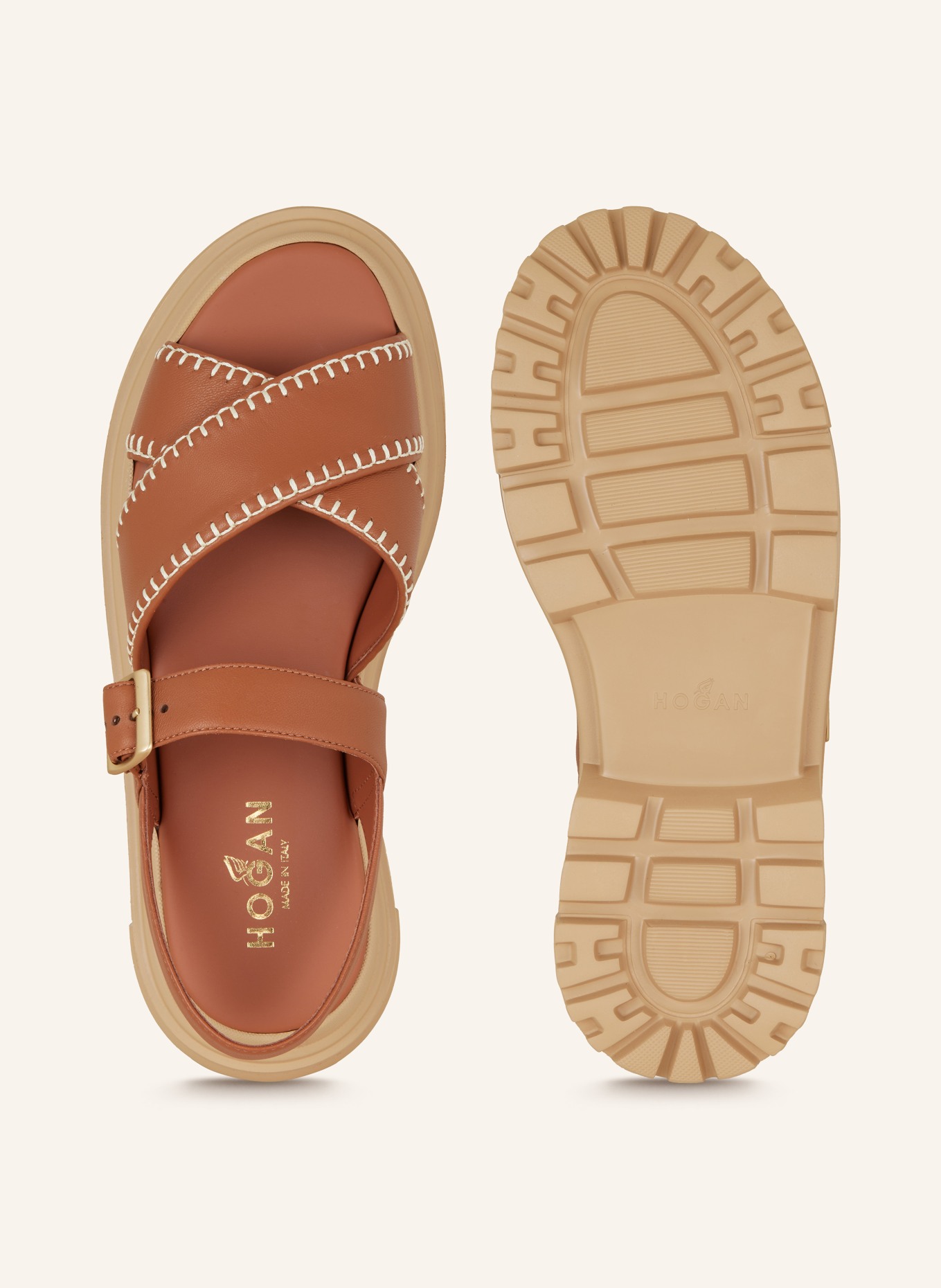 HOGAN Platform sandals, Color: BROWN (Image 5)