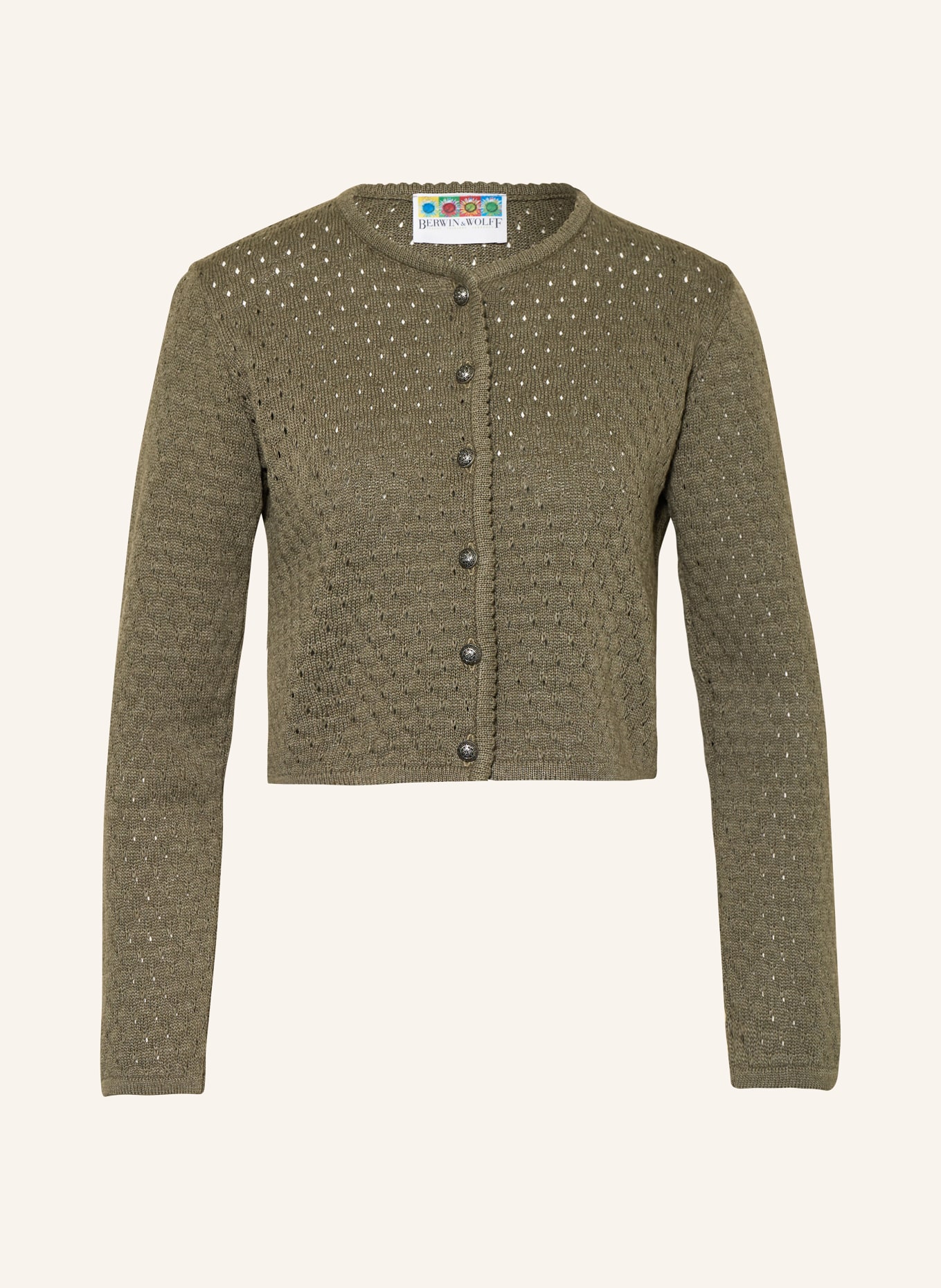 BERWIN & WOLFF Knit cardigan, Color: OLIVE (Image 1)