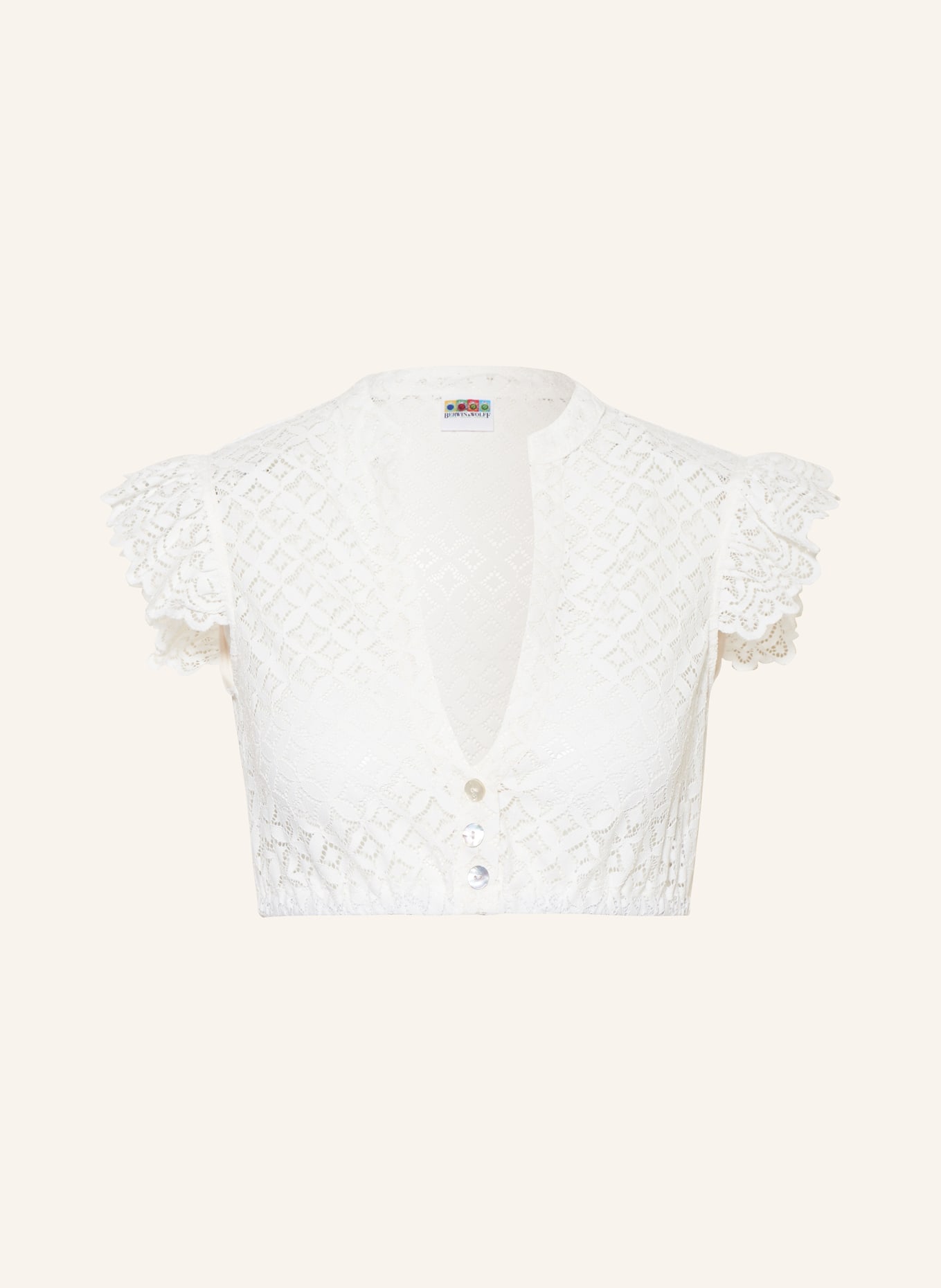 BERWIN & WOLFF Dirndl blouse made of lace, Color: ECRU (Image 1)