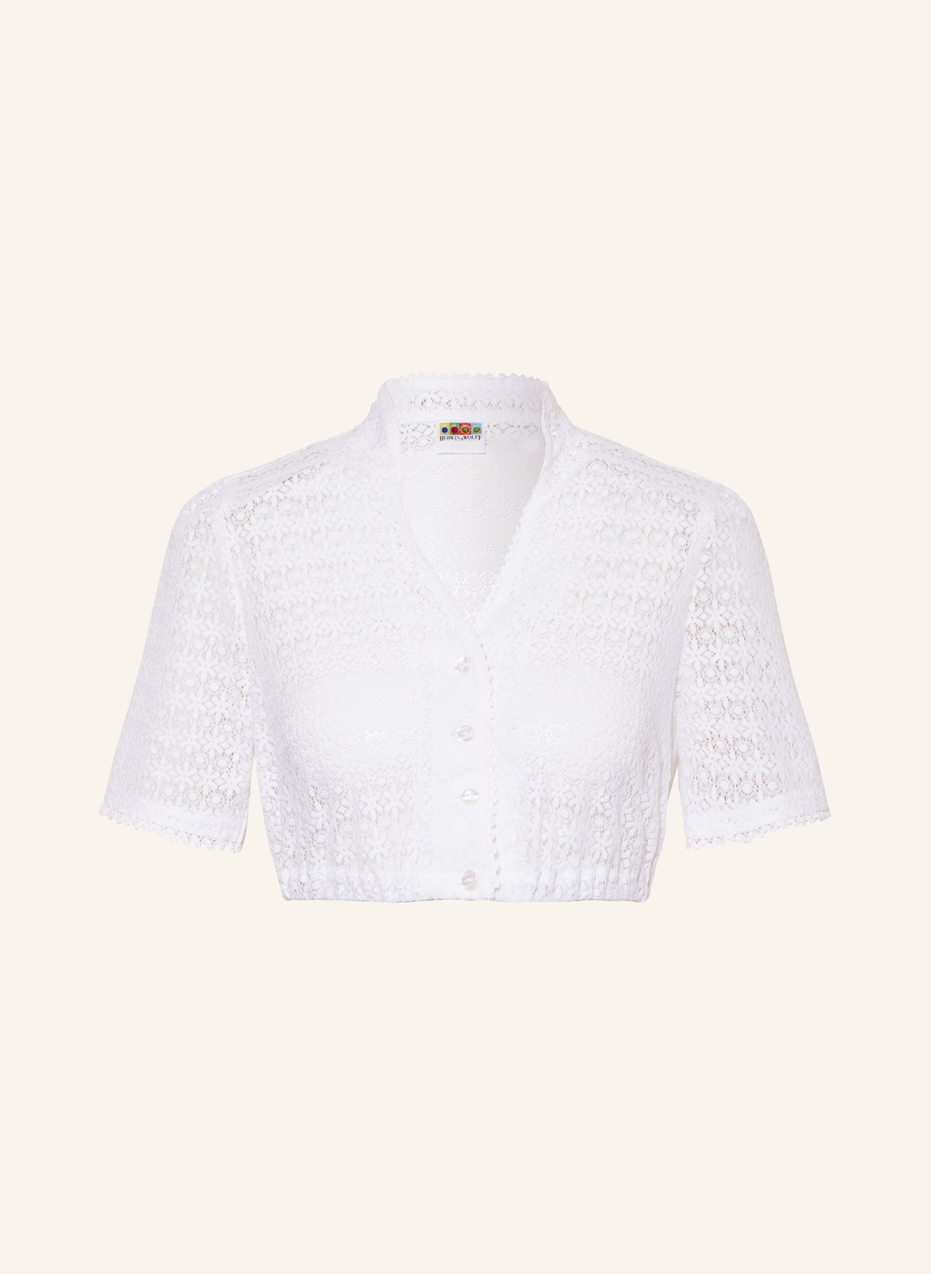 BERWIN & WOLFF Dirndl blouse made of lace, Color: WHITE (Image 1)