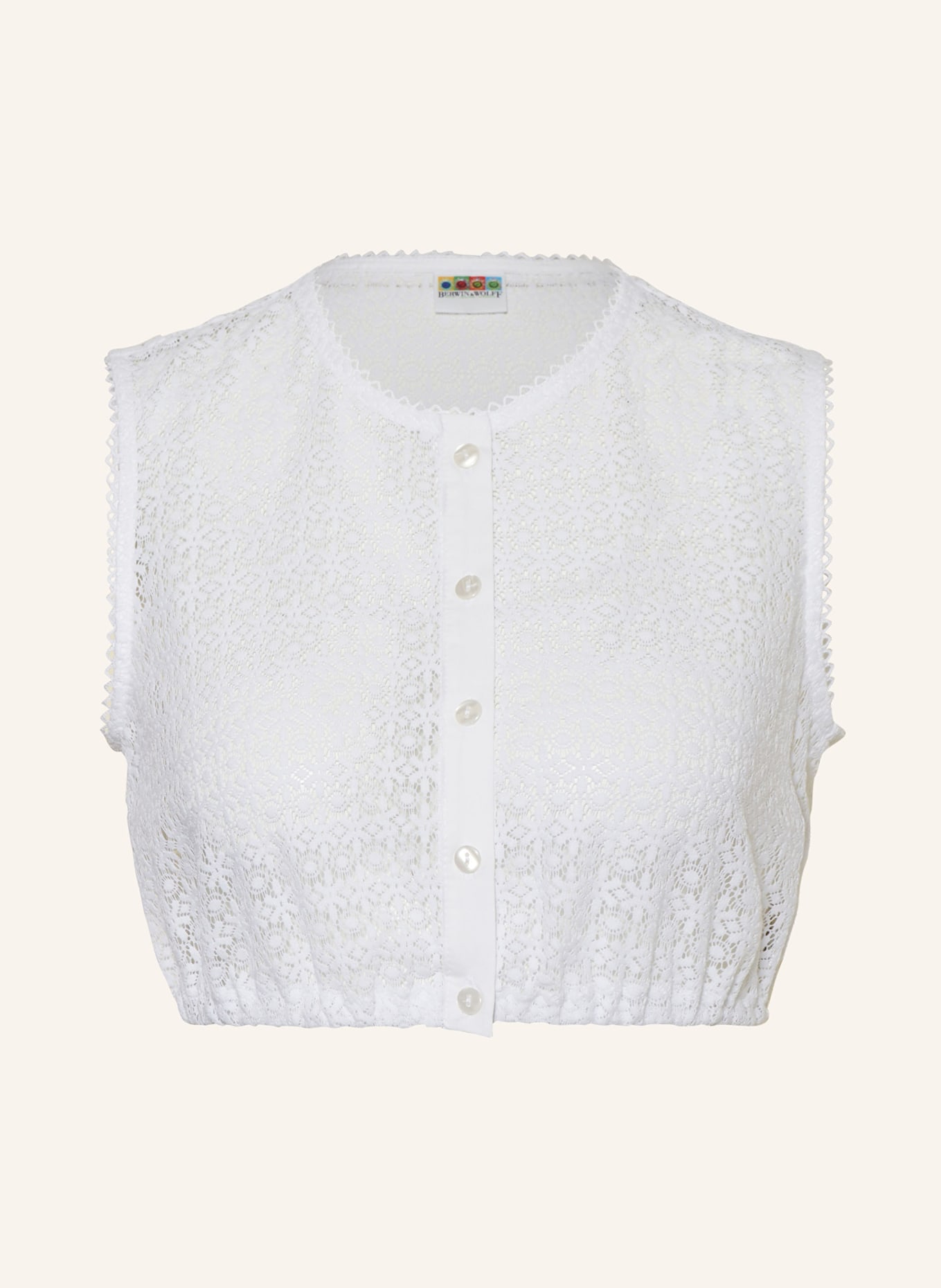 BERWIN & WOLFF Dirndl blouse made of lace, Color: WHITE (Image 1)
