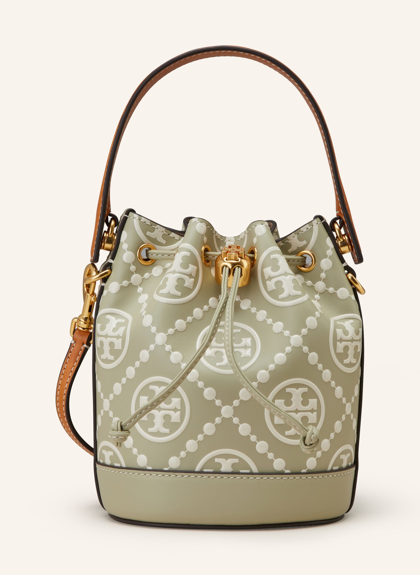 TORY BURCH Pouch bag MINI, Color: OLIVE/ WHITE (Image 1)