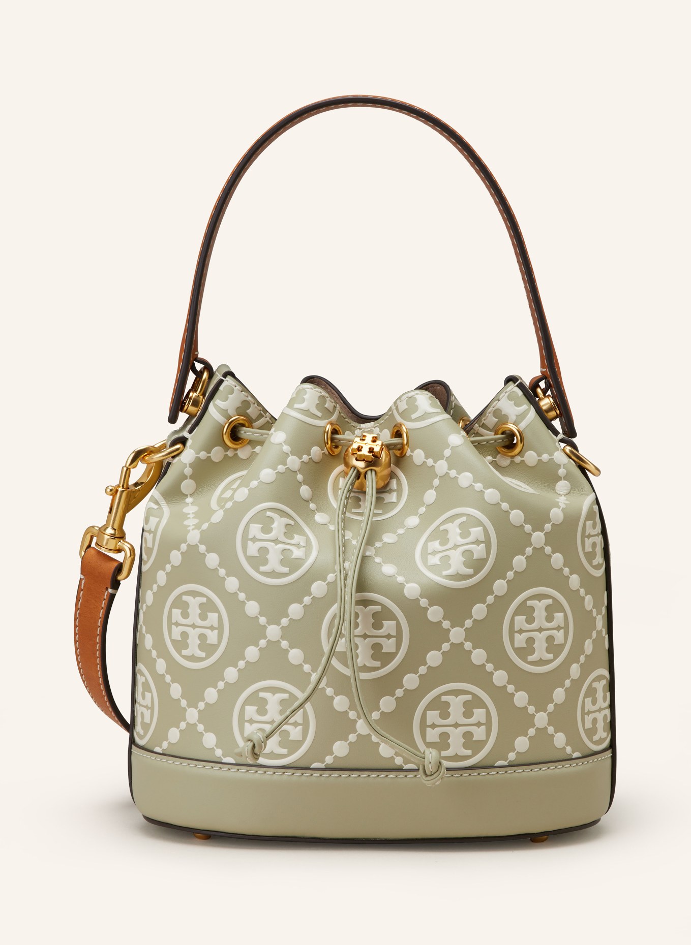 TORY BURCH Pouch bag, Color: OLIVE/ WHITE (Image 1)