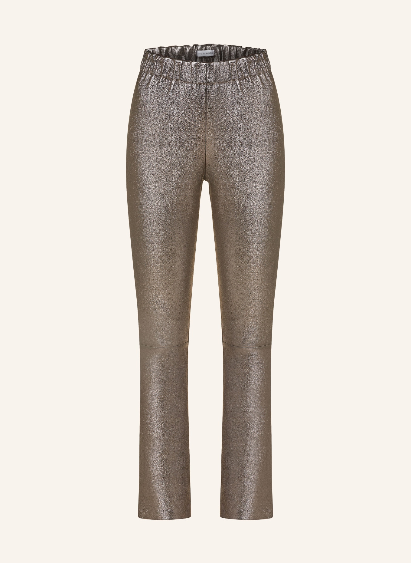 MRS & HUGS Leather trousers, Color: SILVER (Image 1)