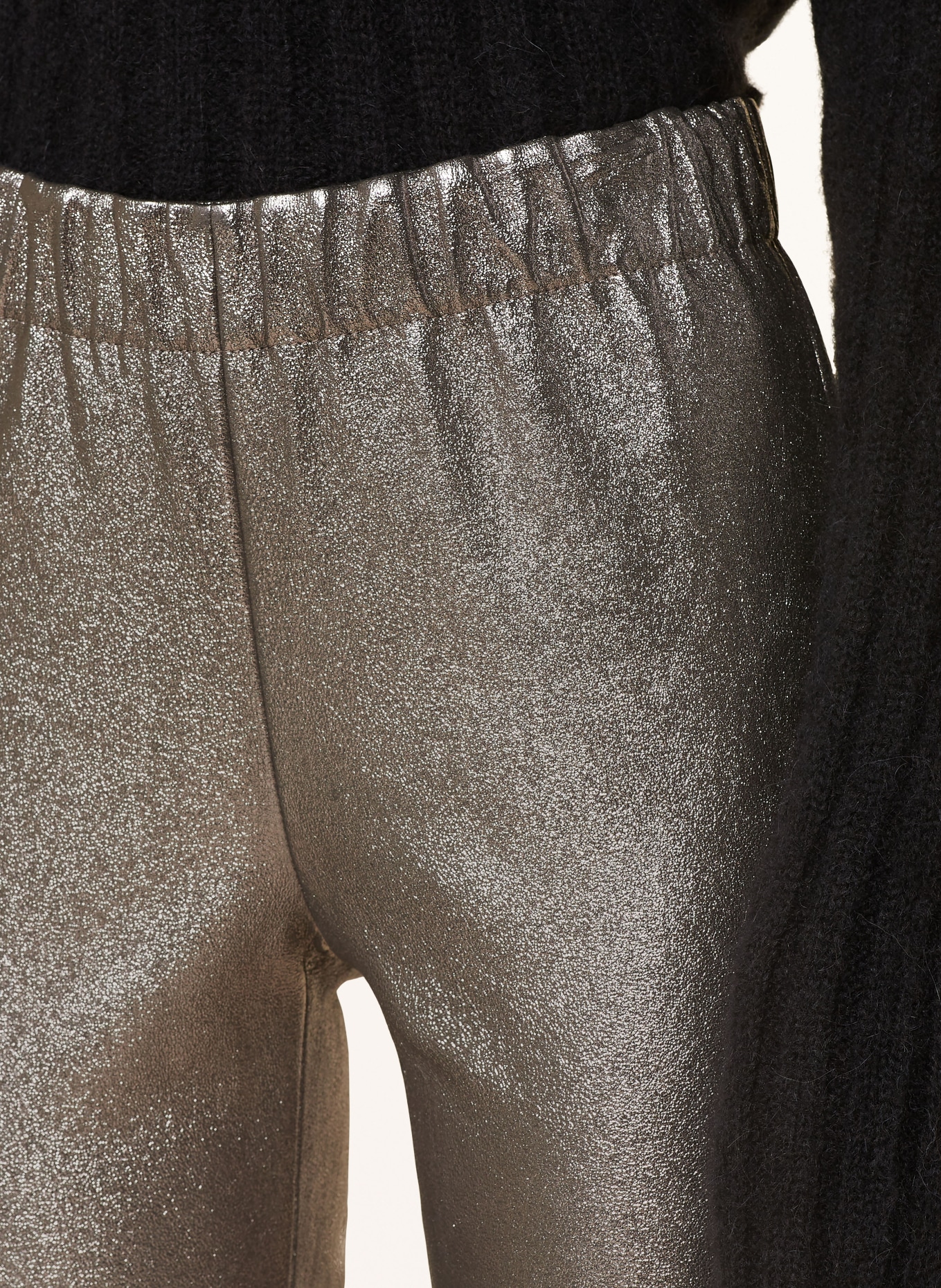 MRS & HUGS Spodnie skórzane, Kolor: SREBRNY (Obrazek 5)