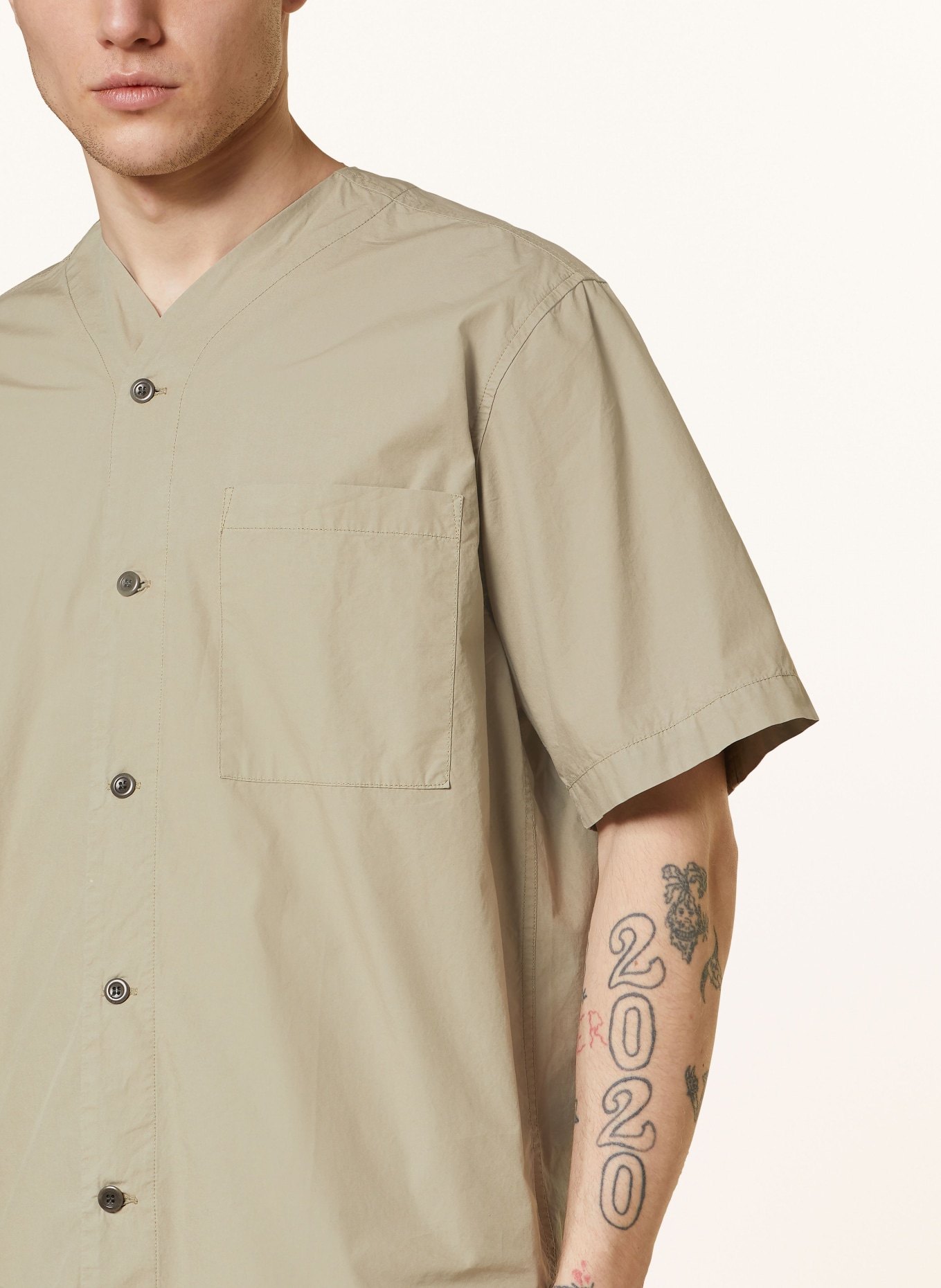 NORSE PROJECTS Koszula z krótkim rękawem ERWIN comfort fit, Kolor: KHAKI (Obrazek 4)