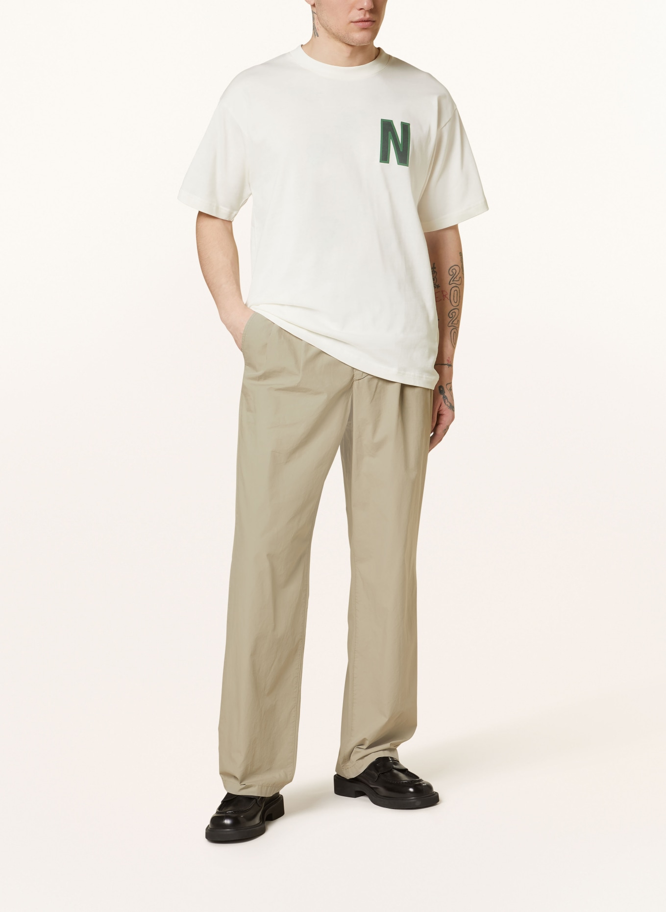 NORSE PROJECTS T-shirt SIMON, Color: ECRU/ GREEN (Image 2)