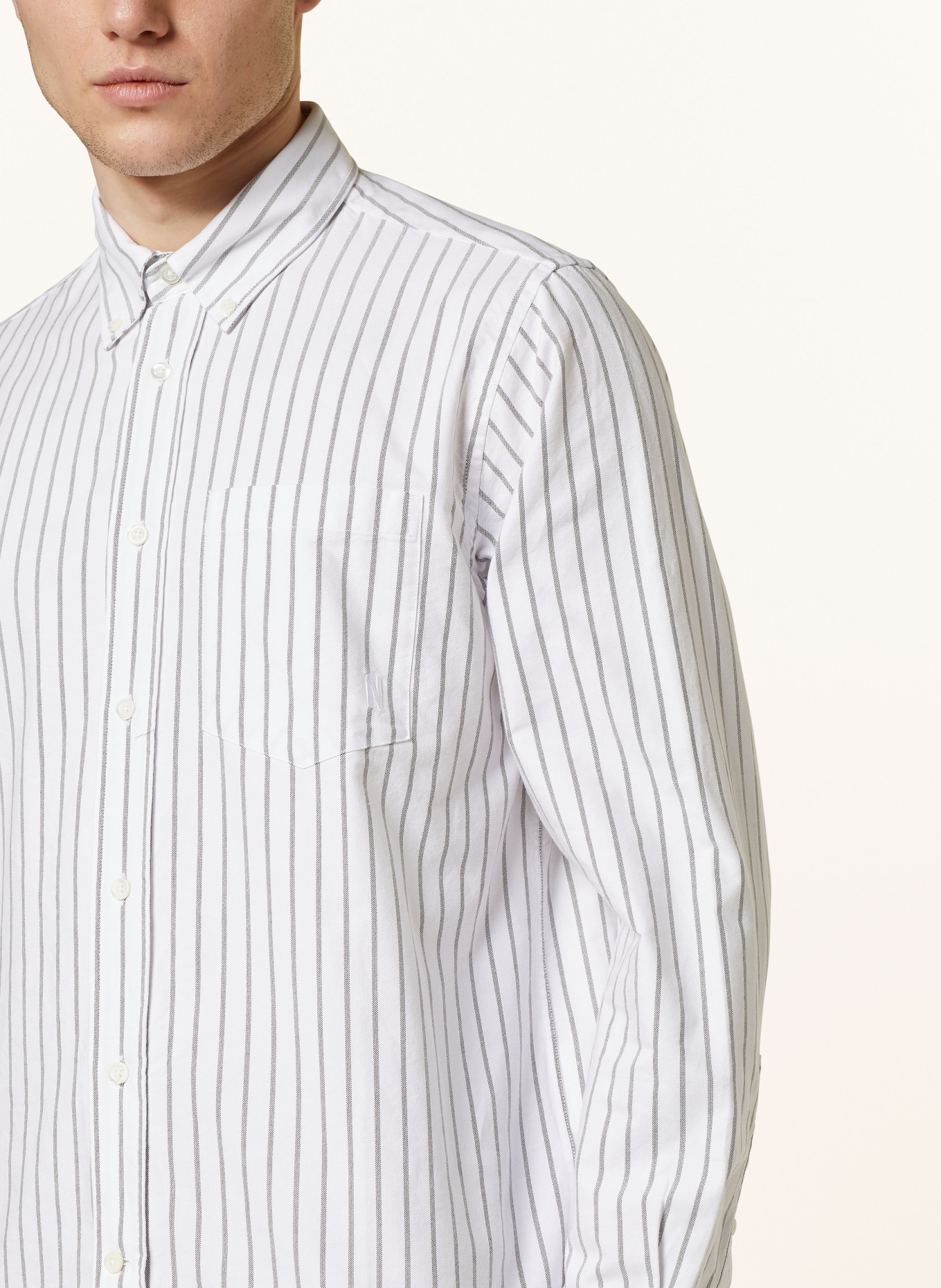 NORSE PROJECTS Shirt comfort fit, Color: WHITE/ GREEN (Image 4)